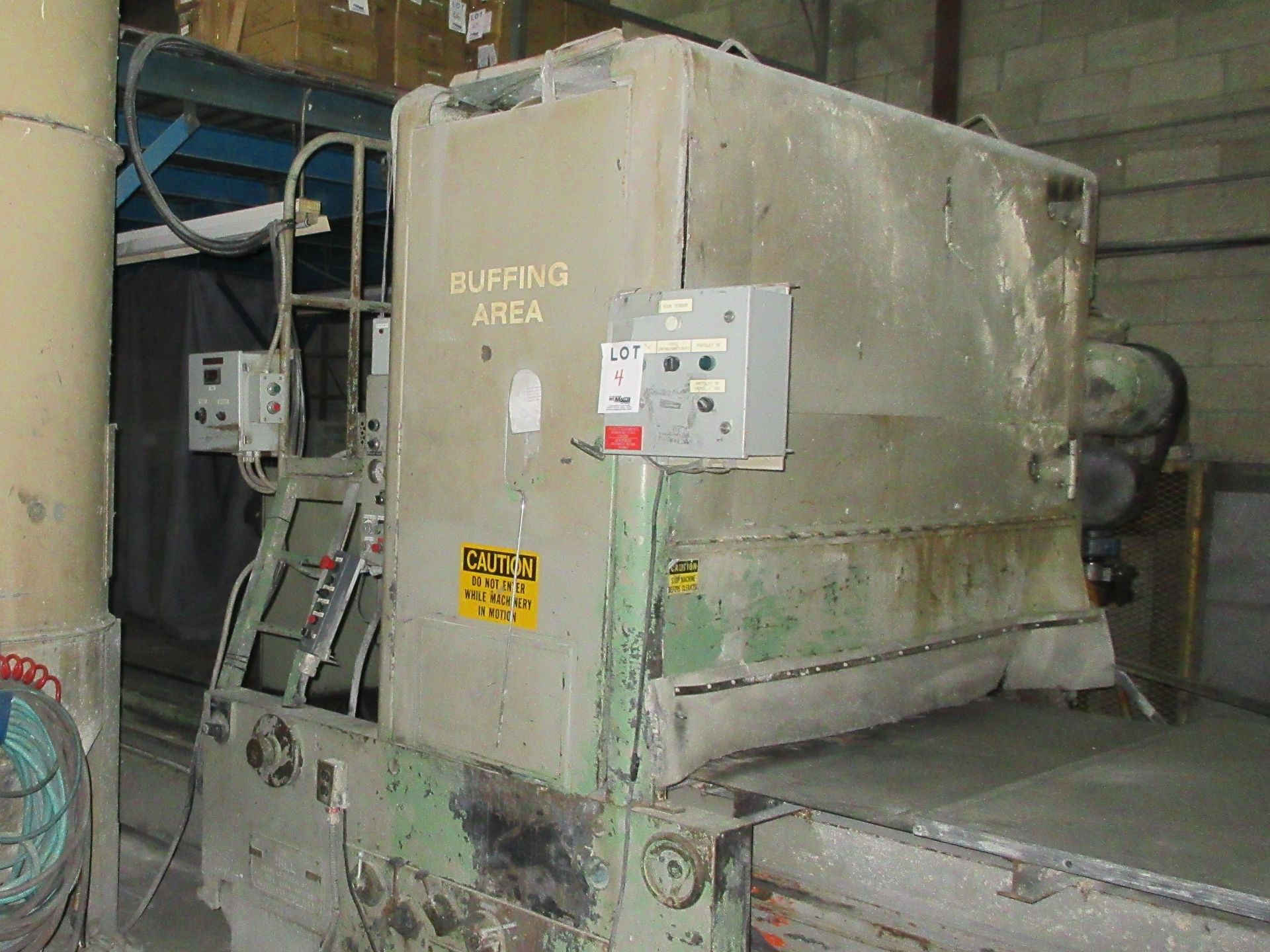 ''HILL ACME'''(GRINDER) BUFFING MACHINE 60'' WIDE(HARD BUFF) W/ DUST COLLECTOR AND BUFF PRESS