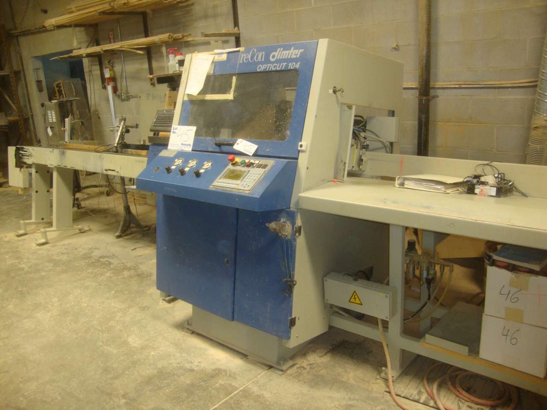 2001 GRECON DIMTER Opticut 104R Push feed OPTIMIZING CHOP SAW LINE, - Image 5 of 5