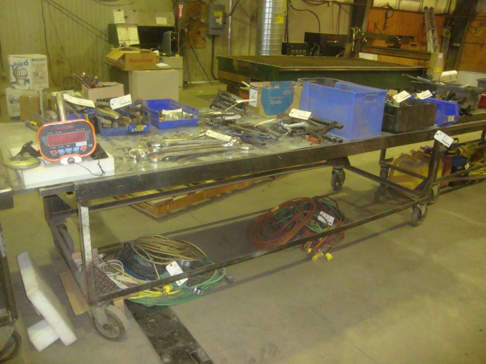 Steel Rolling Shop Table 42" x 8'