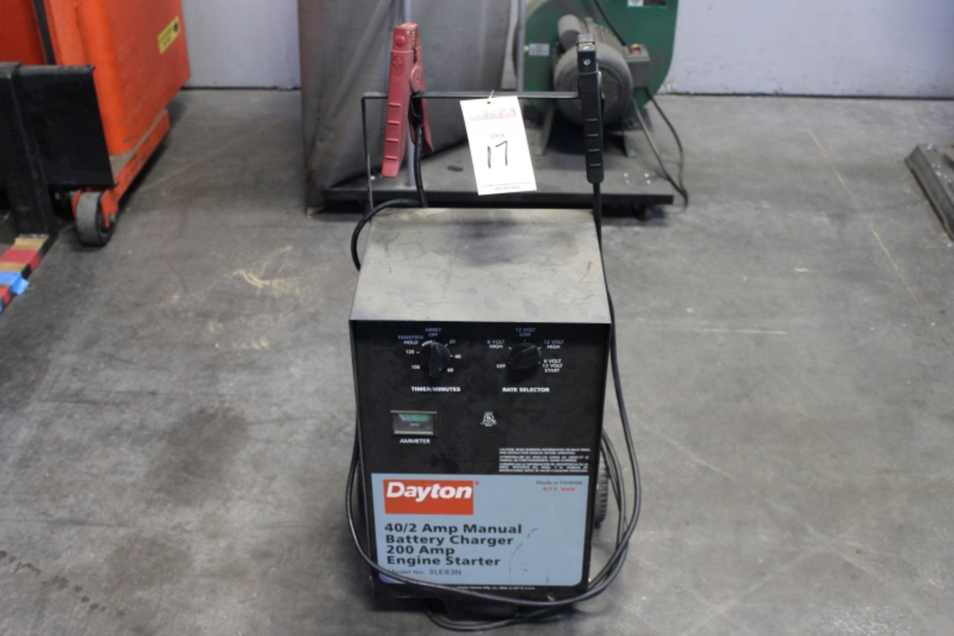 Dayton 40/2 AMP Manual Battery Charger 200 AMP Engine Starter