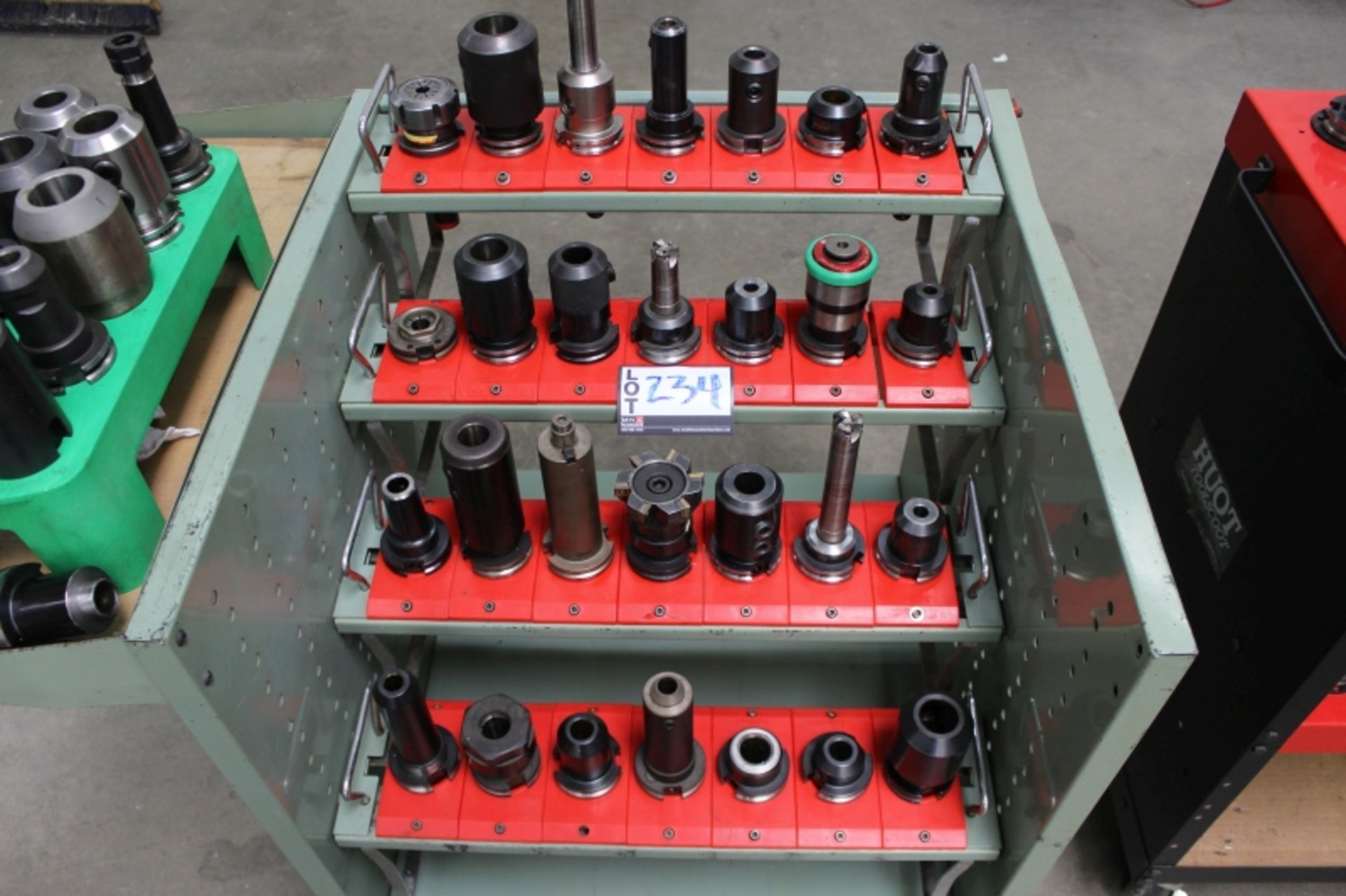 Assorted Cat 40 Tool Holders with Cart
