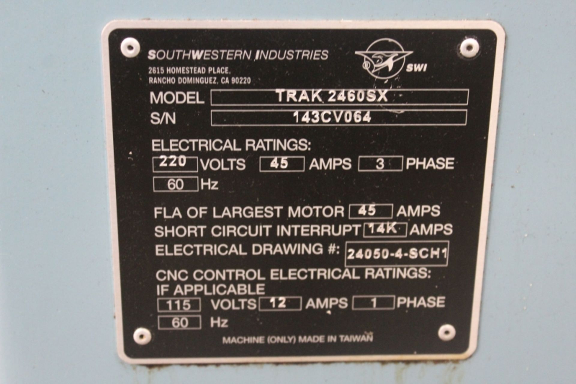 SWI Trak 2460SX, Prototrak SLX controls, 15” chuck, S/N 143CV064, New as 2014 - Image 7 of 7