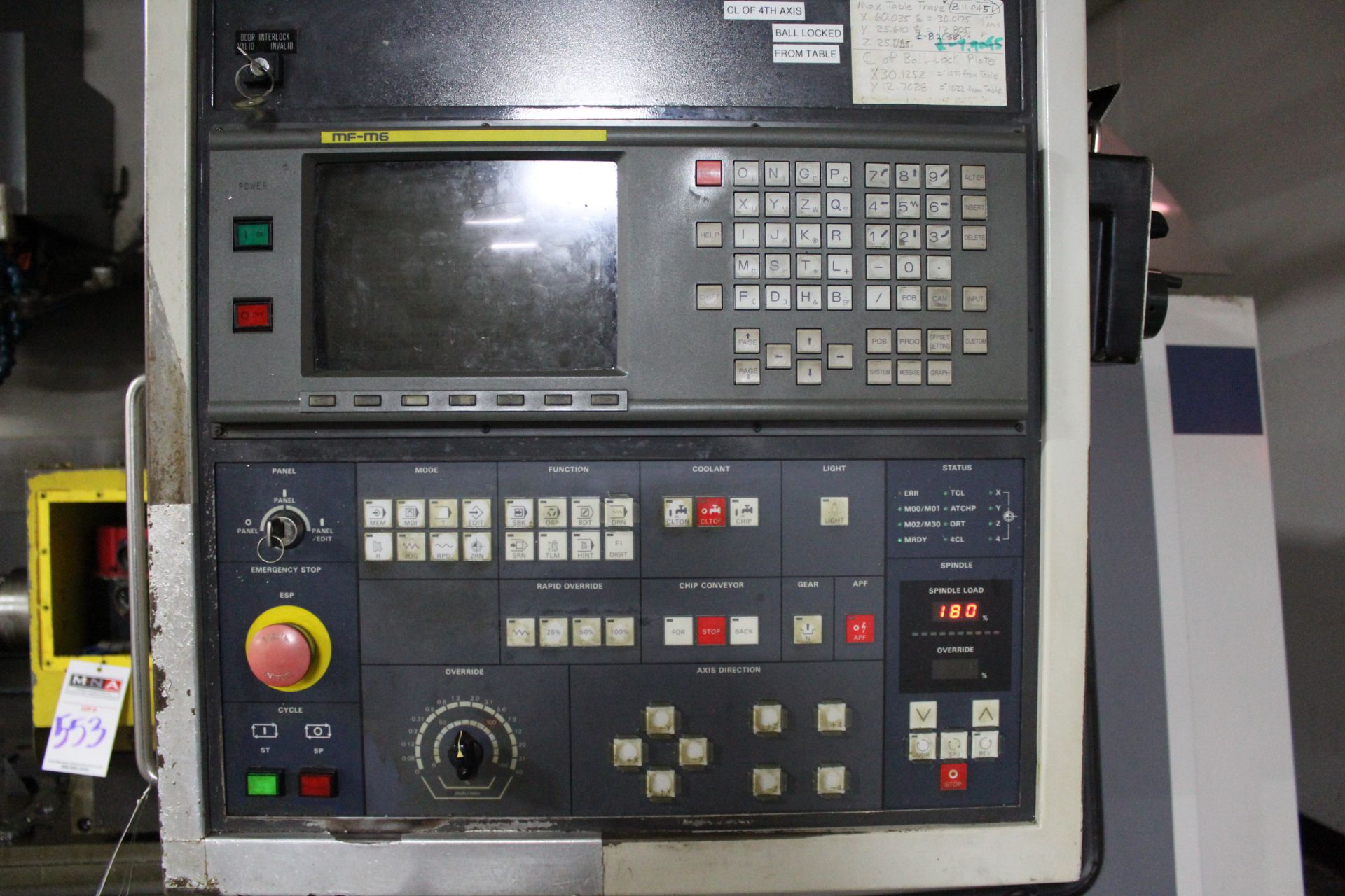 Mori-Seiki MV-65/50, 4-Axis, MF-M6, 50” x 25.6” x 25.6” trvls, 30 ATC, CT-50 taper, New 1992 - Image 6 of 6