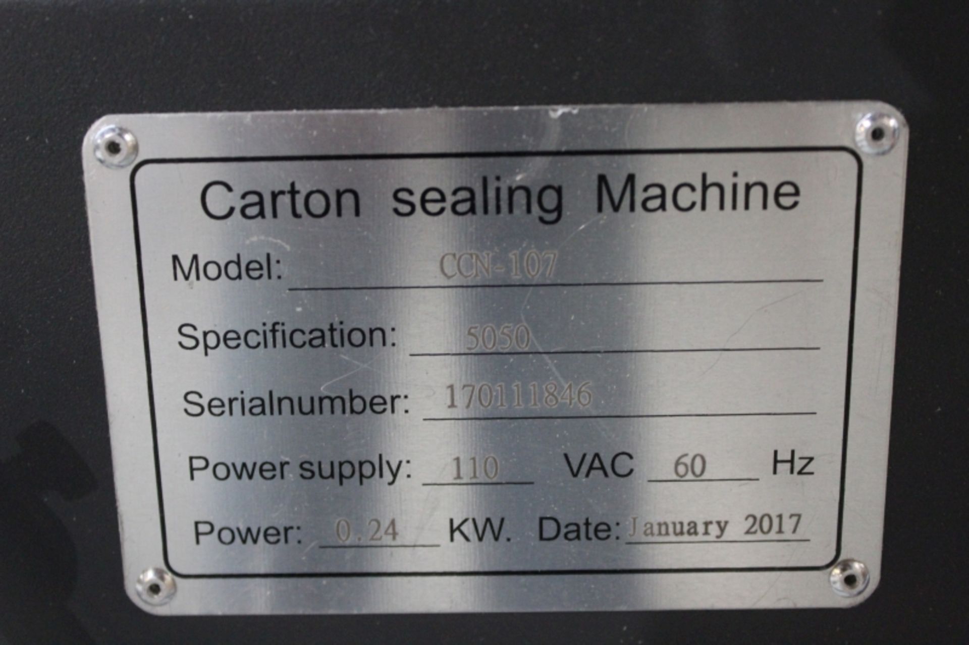 Carton Sealing Machine, CCN-107, S/N 170111846, New 2017 - Image 4 of 4