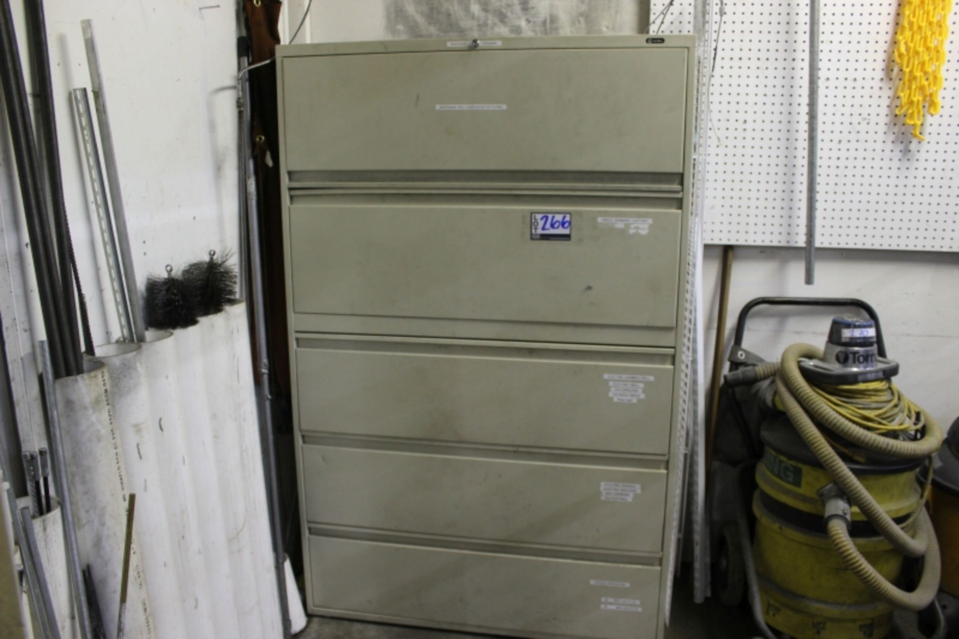 5 Drawer Cabinet with Content, Assorted Hoses, Wire, & Tools