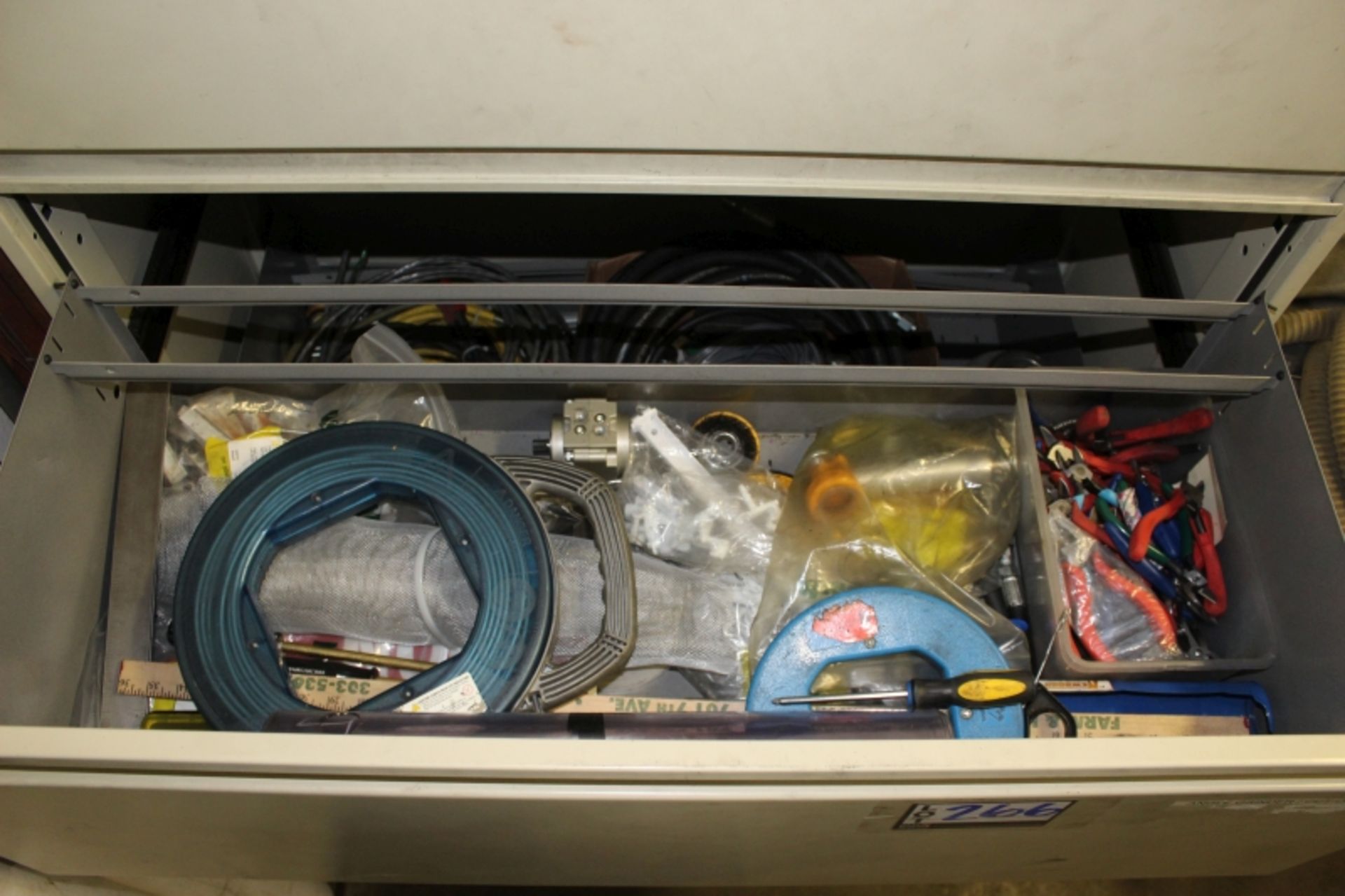 5 Drawer Cabinet with Content, Assorted Hoses, Wire, & Tools - Image 3 of 6