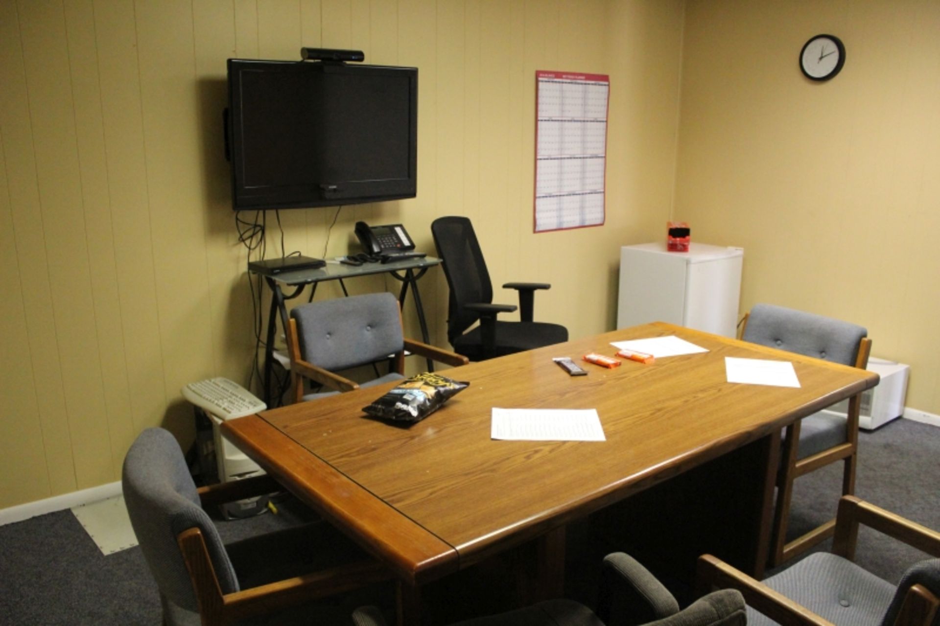 Room Content, Chairs, Desk, White Board, Flat Screen TV, Mini Fridge & Microwave - Image 2 of 3