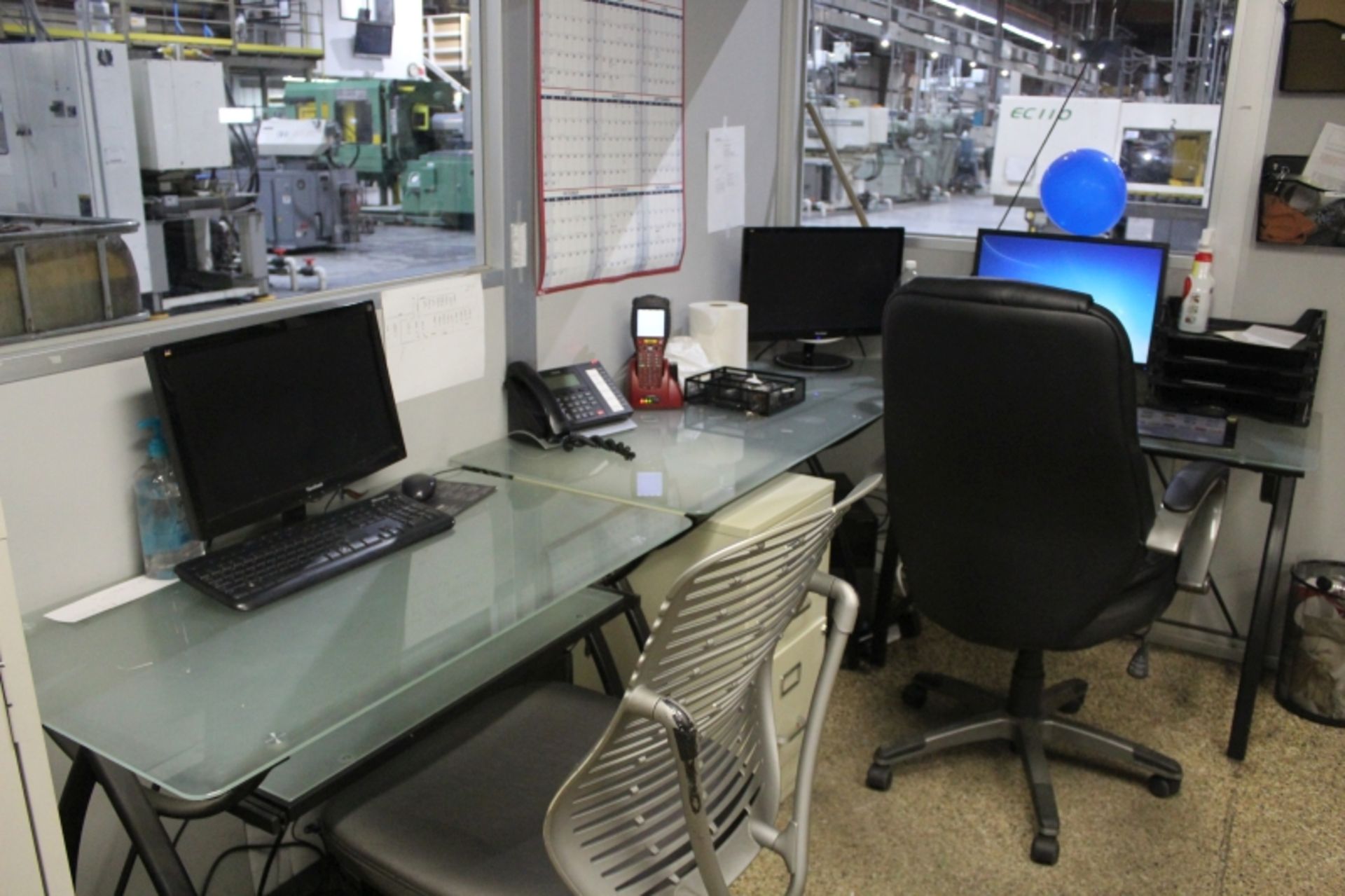 Office Content, 4 Glass Desks with Computers, Chairs, Filling Cabinets - Image 2 of 5