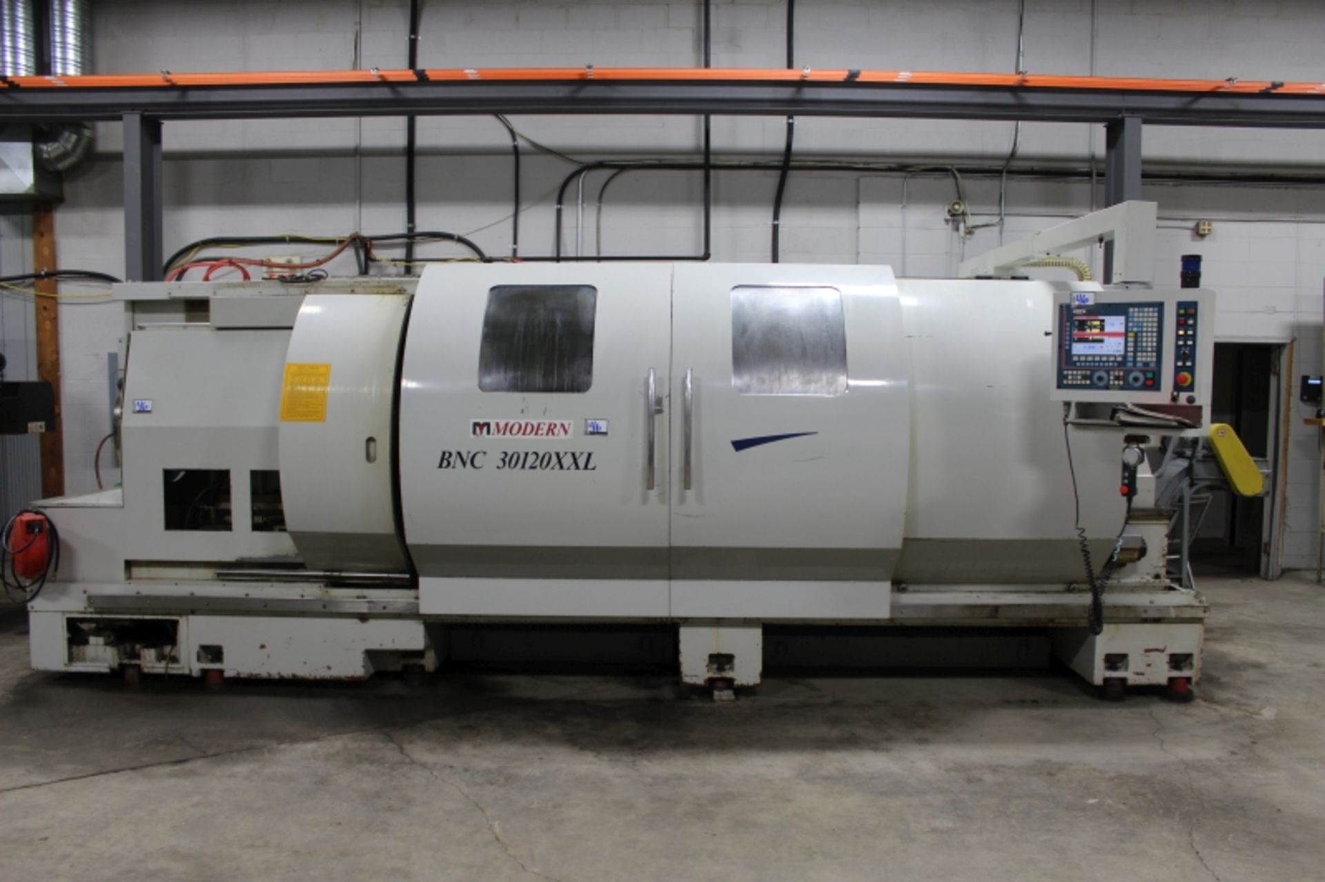 Modern BNC 30120XXL, Fagor control, 10” spindle bore, 30” Sw, 120” CC, 16.5” Sw. over cross slide,