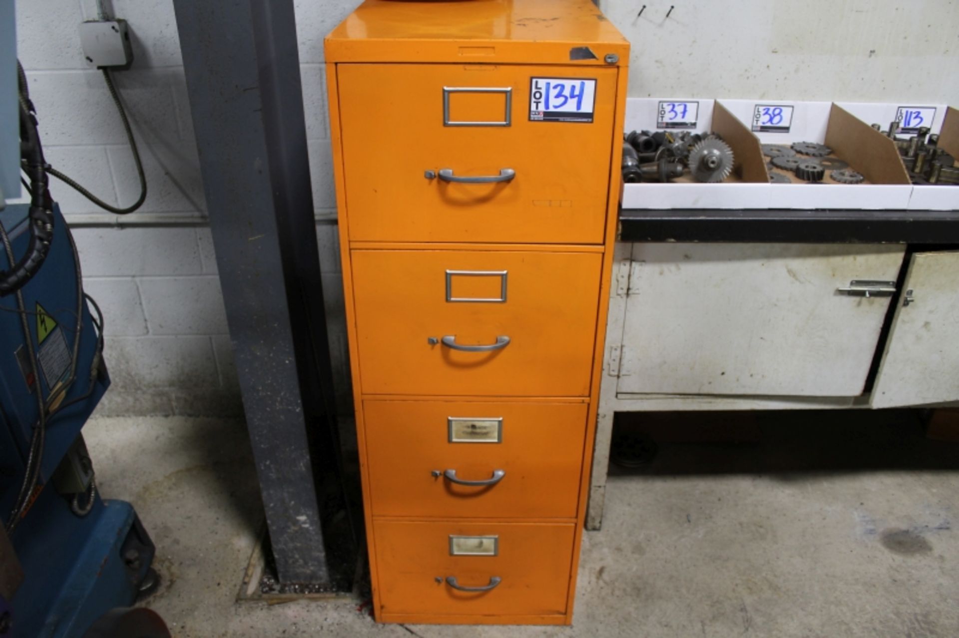 Filing Cabinet with Content, Assorted Hardware