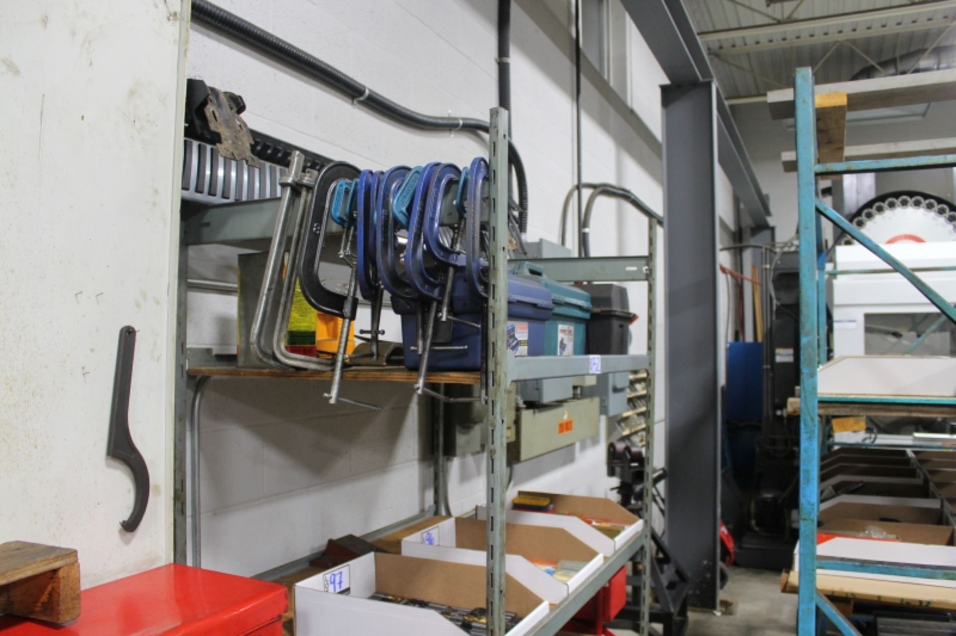 Shop Rack with Content, 3 Tool Boxes and Assorted C Clamps - Image 2 of 3