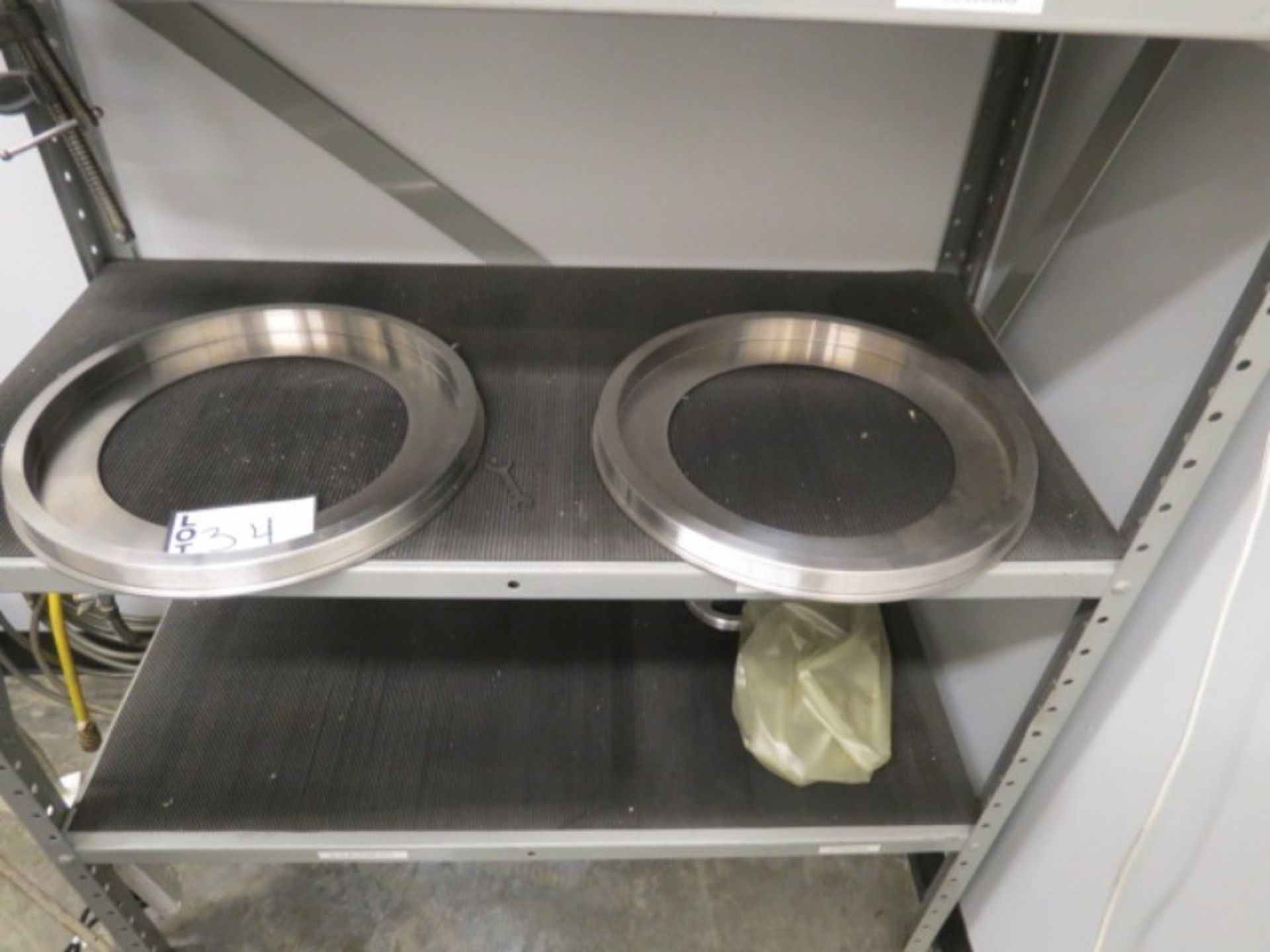 Metal Shelve w/ Miscellaneoes Inspection Rings