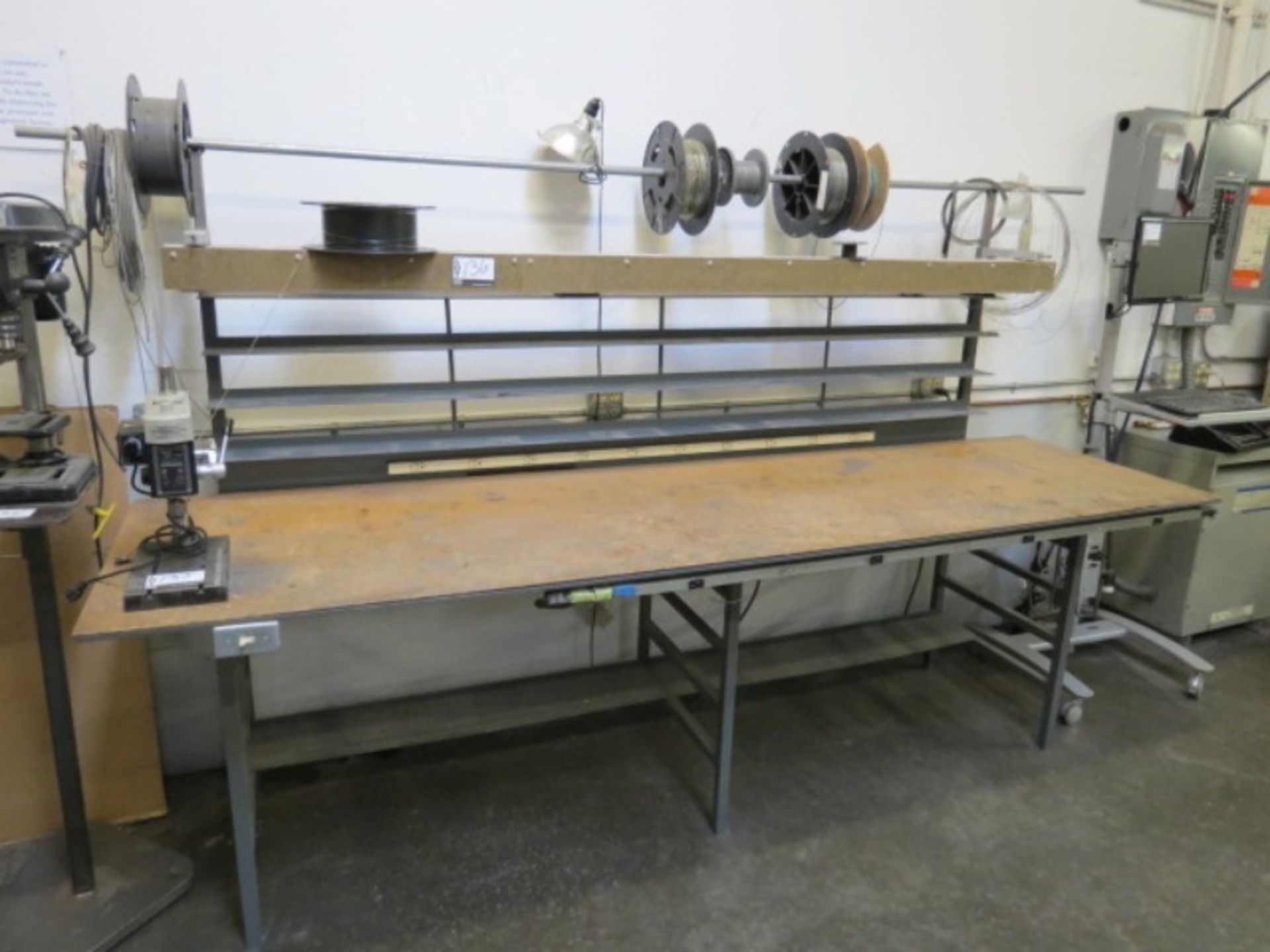 Metal Work Bench with Electrical Strips
