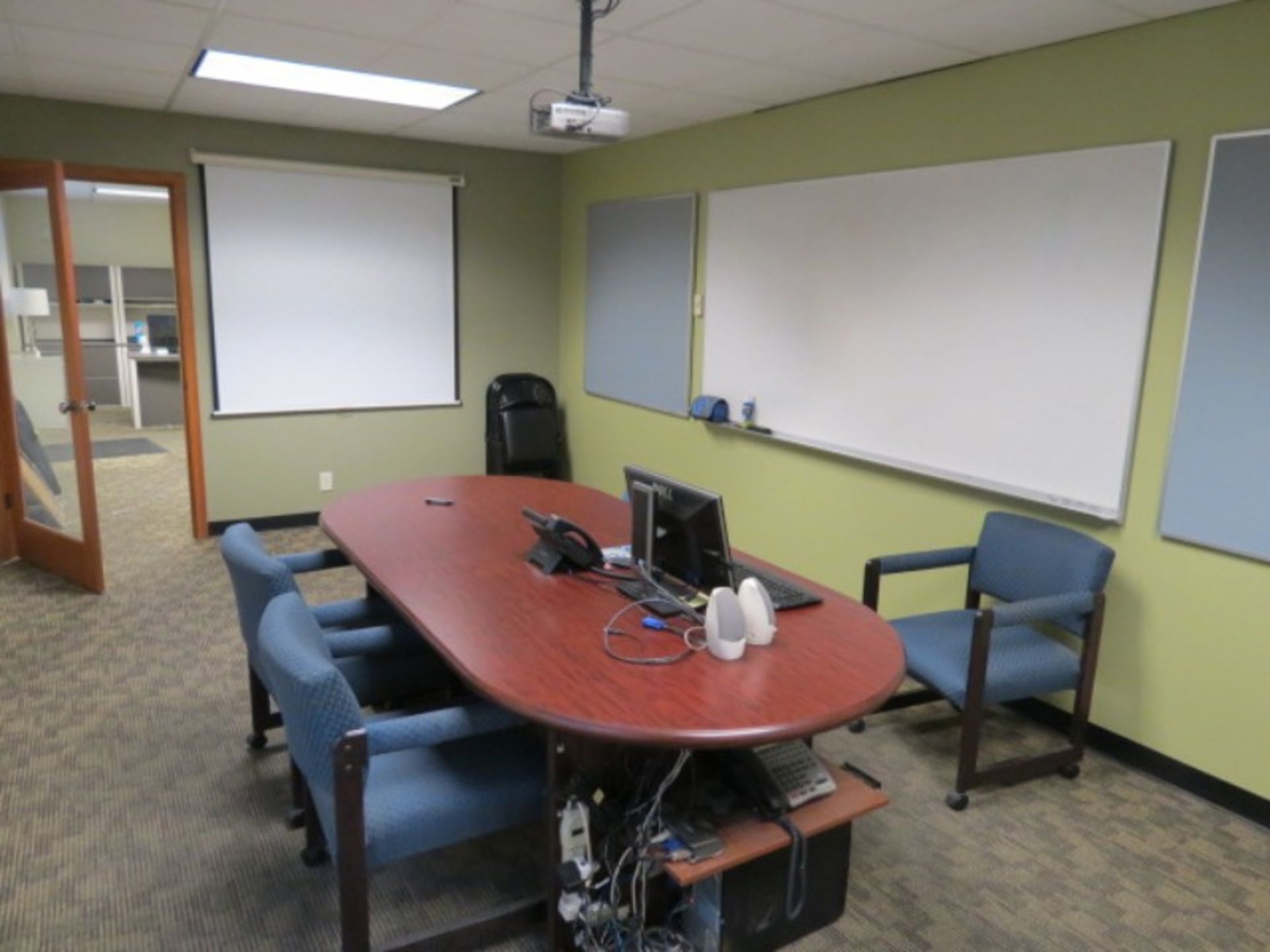 Room Content, Conference Table with Chairs & Projector - Image 3 of 9