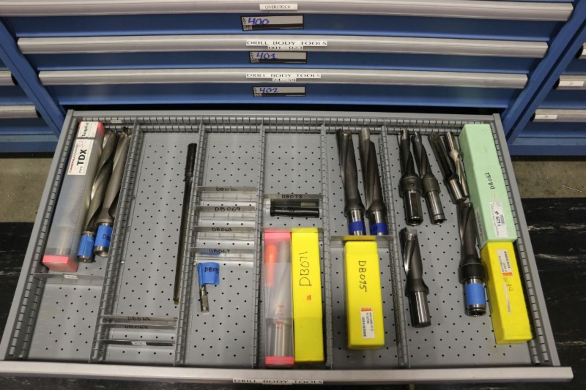 Drawer with Assorted Carbide Insert Indexable Drills