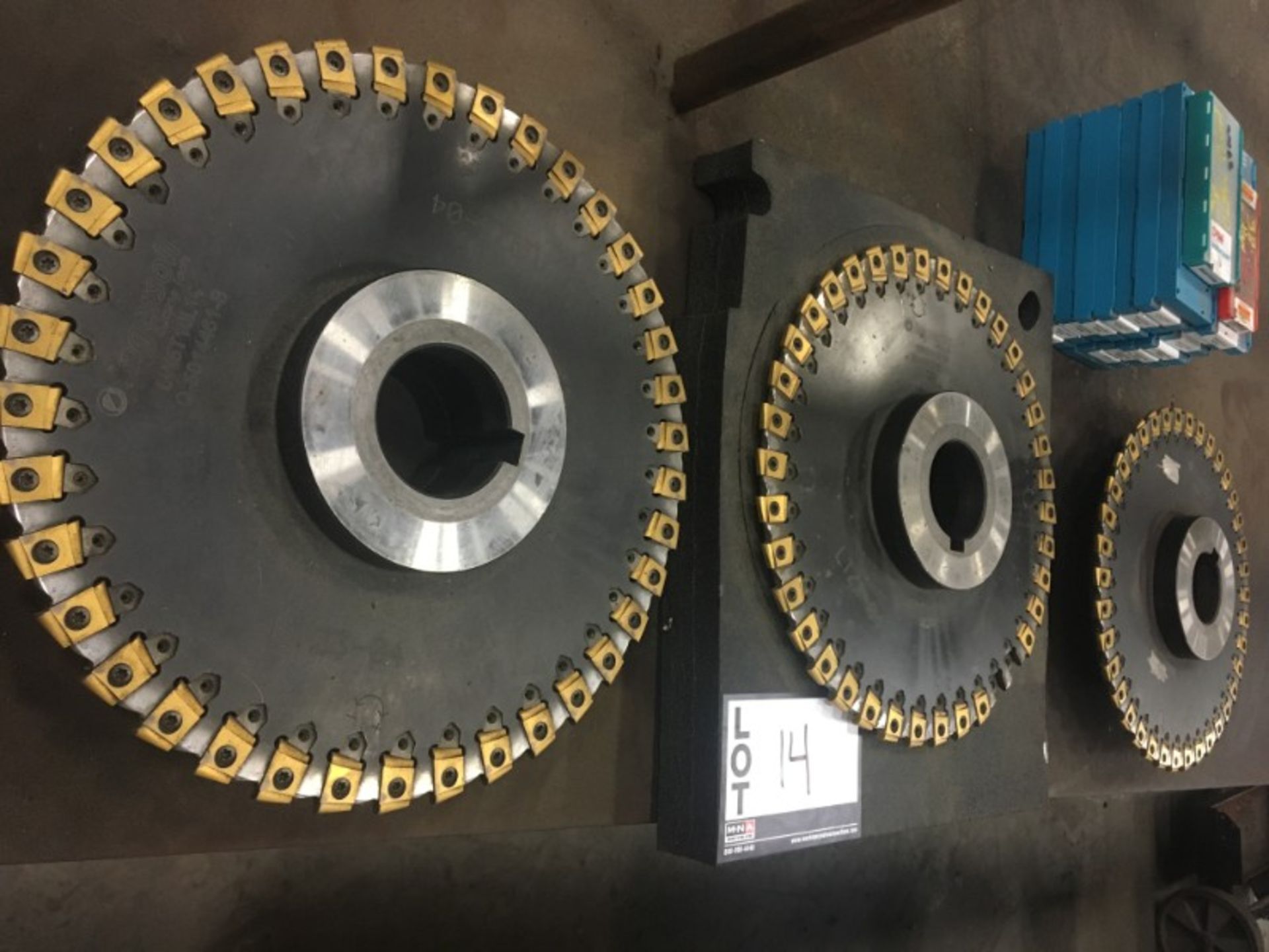 (3) Leistritz Helix Milling Machine Cutter Bodies with approx 100 additional Ingersoll carbide