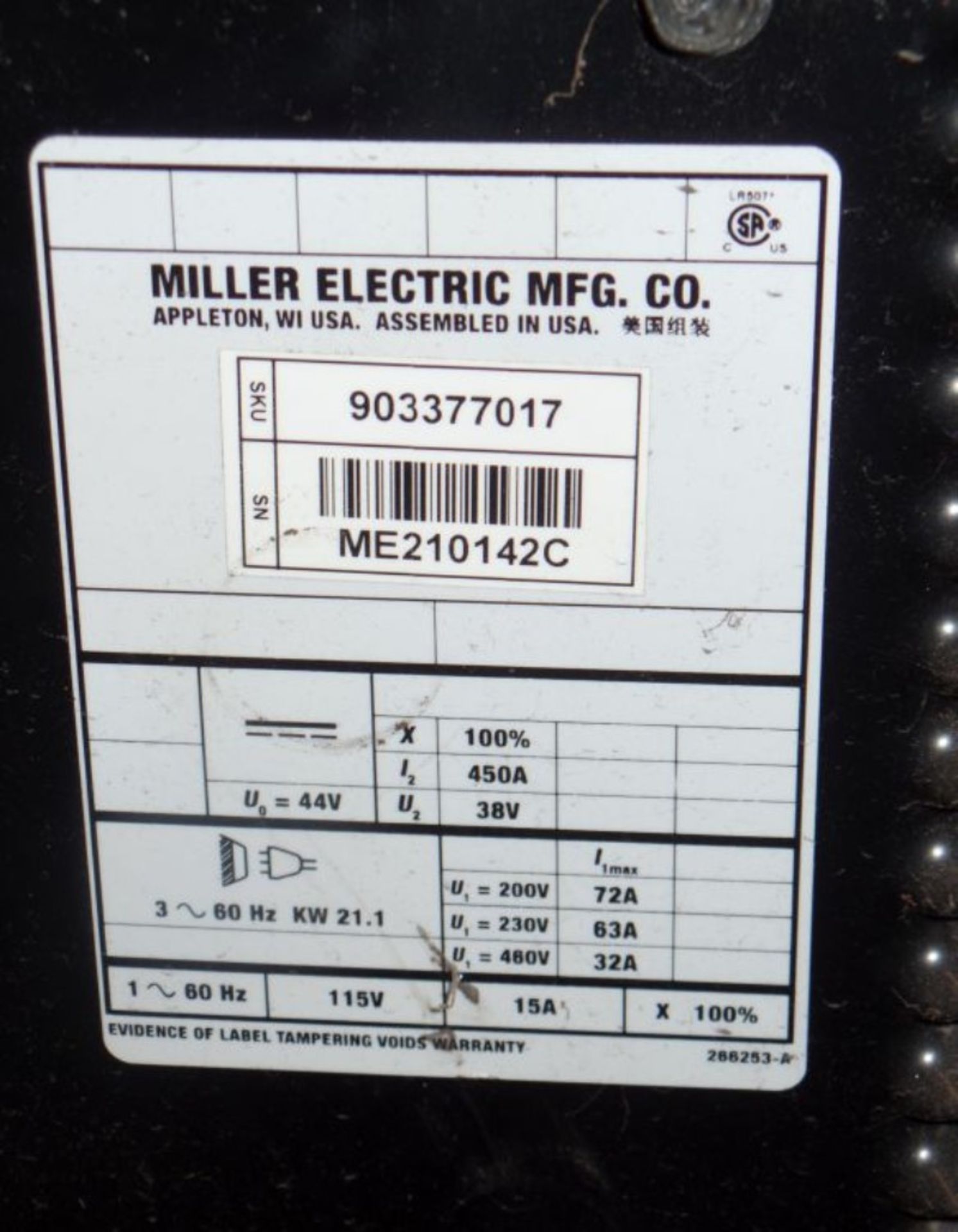 Miller Deltaweld 452 MIG Welder, s/n ME210142C - Image 6 of 6