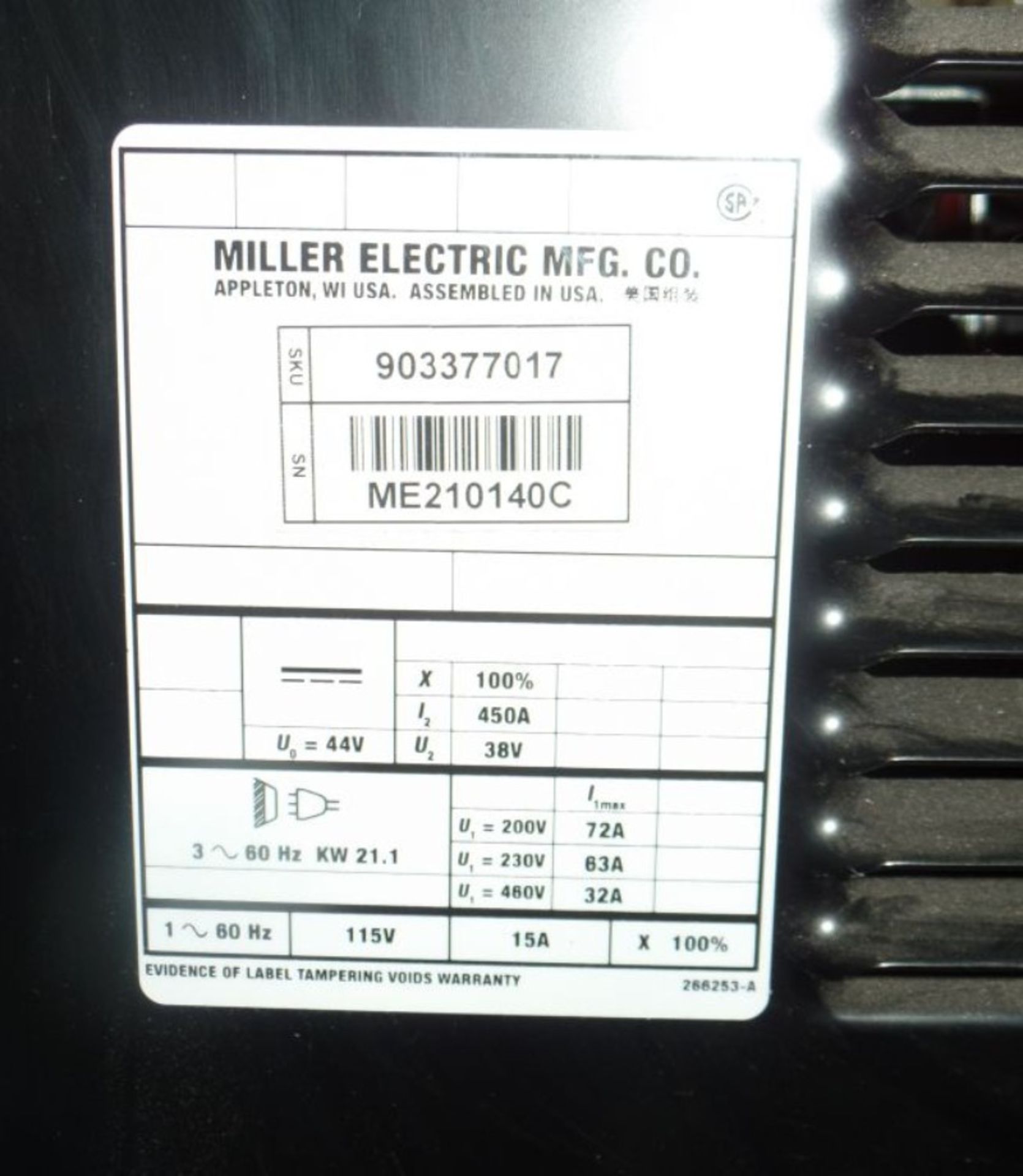 Miller Deltaweld 452 MIG Welder, s/n ME210140C - Image 5 of 5