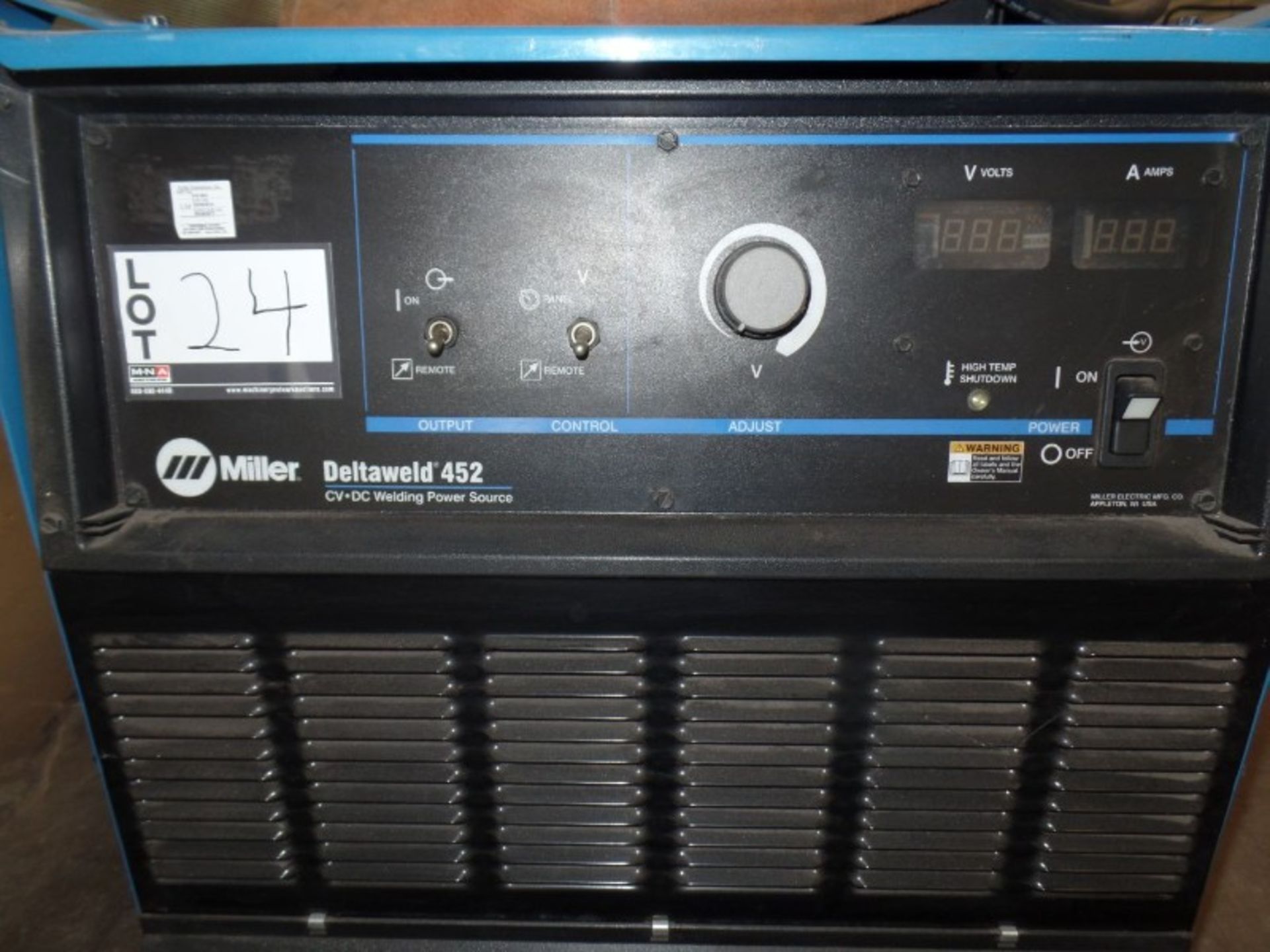 Miller Deltaweld 452 MIG Welder, wire feede, s/n MC480021C - Image 3 of 6