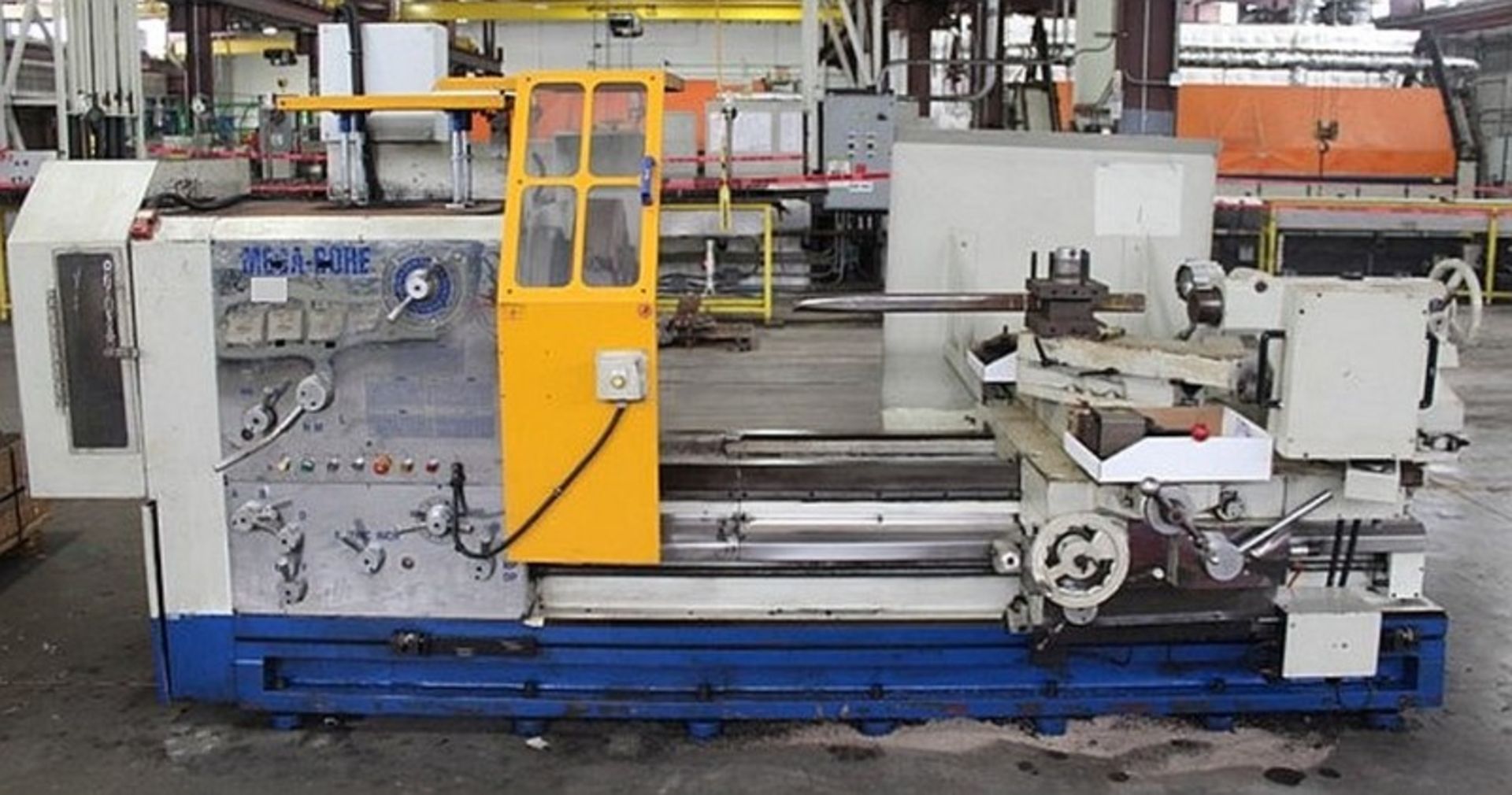 35" x 90" Megabore PA3509015 Hollow Spindle Engine Lathe, 9" spindle bore, 4 jaw chucks F & R