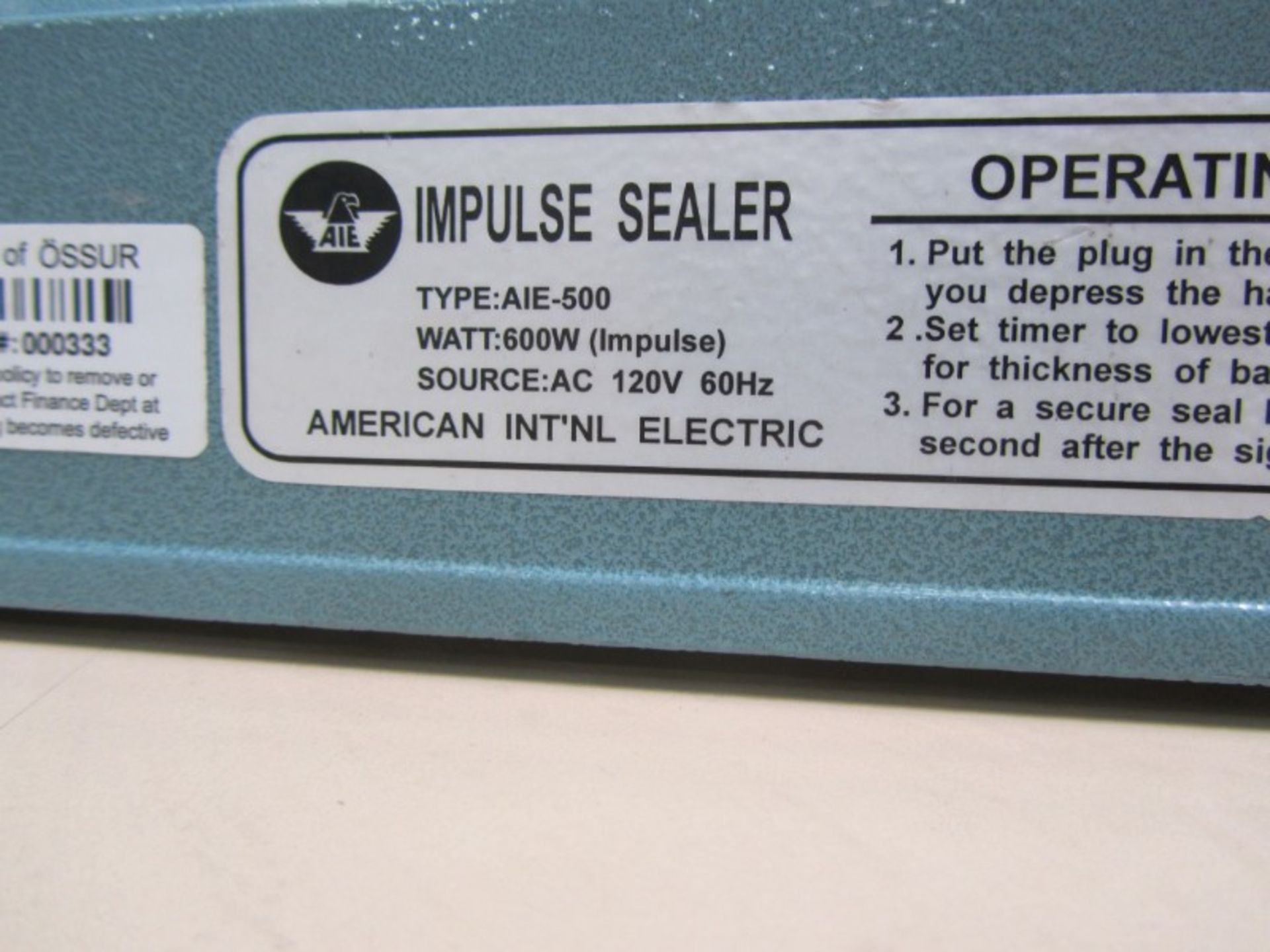 (2) Impluse Sealers, 20" American AIE-500 - Image 2 of 2