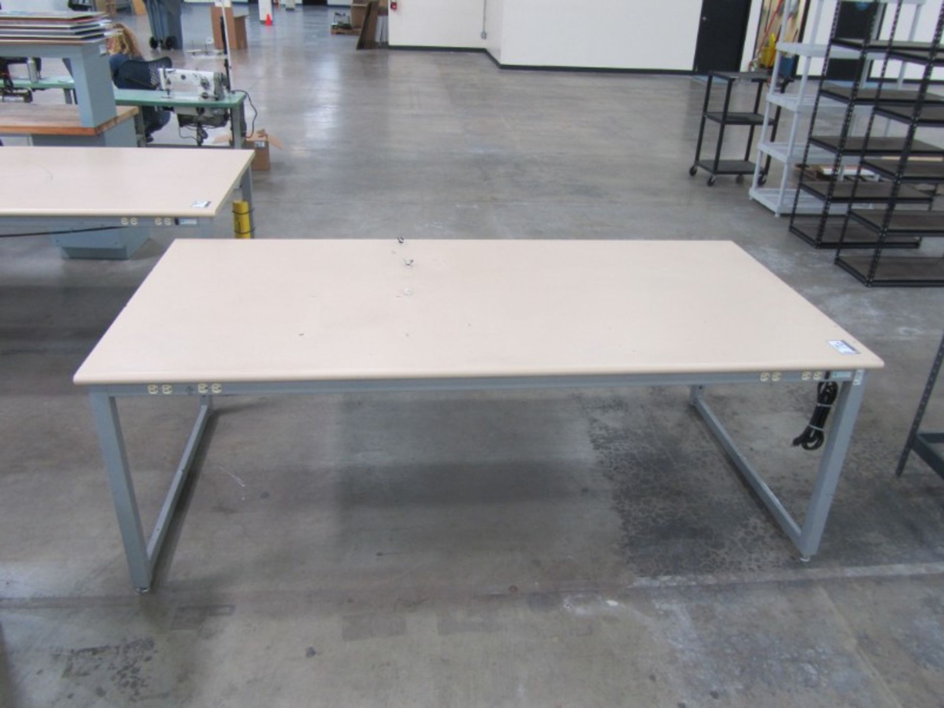 Worktable, 4' x 8' , steel base, with power strip