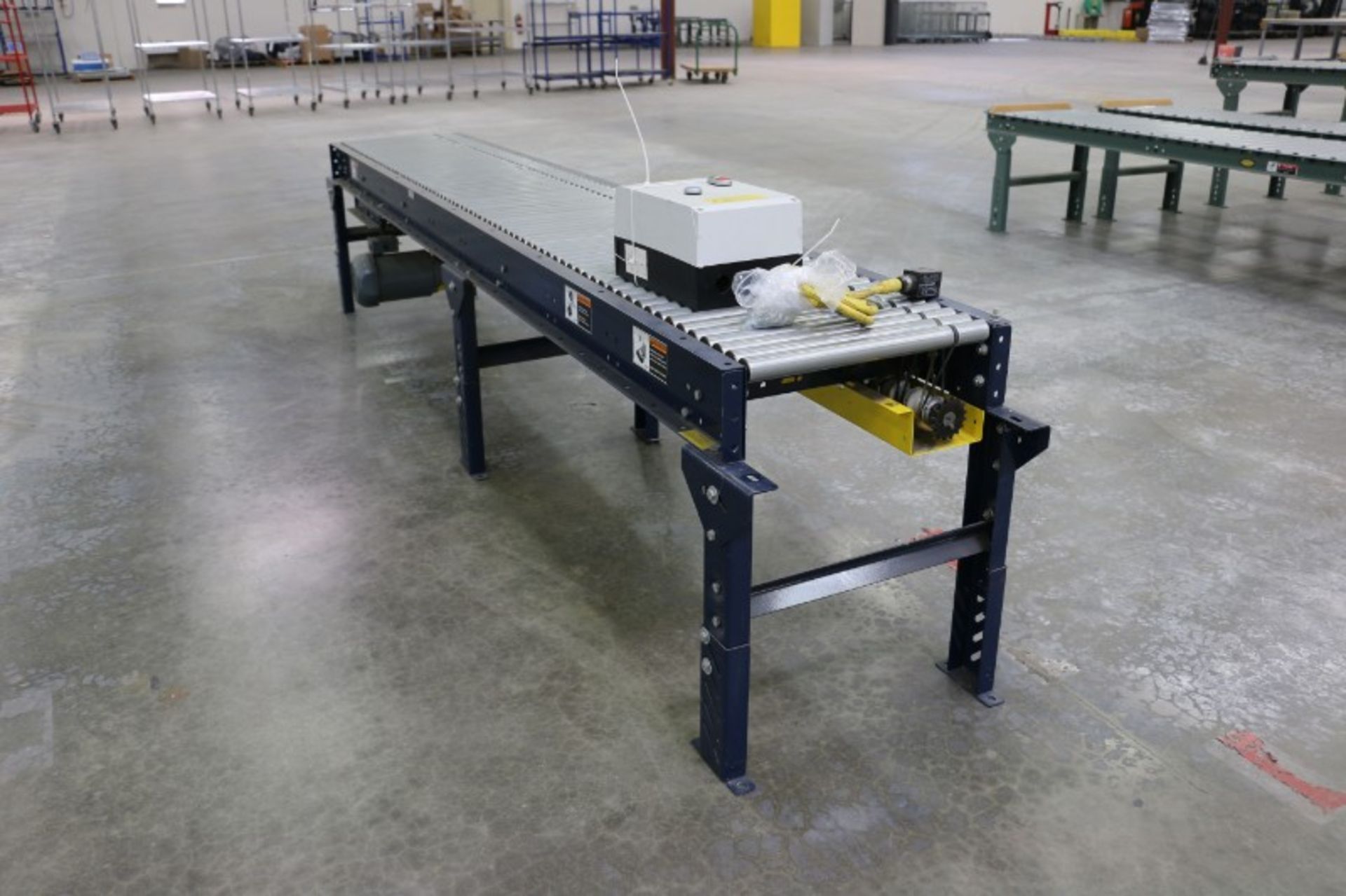 (3) Powered Roller Conveyer, 120"L x 20"W, 1 speed control, each with electric motor - Image 3 of 6