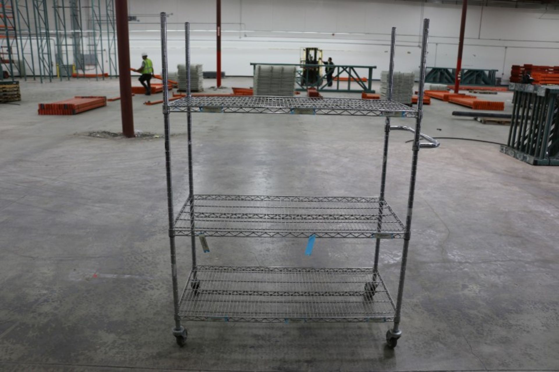 Wire shelving, chrome, rolling - Image 2 of 3