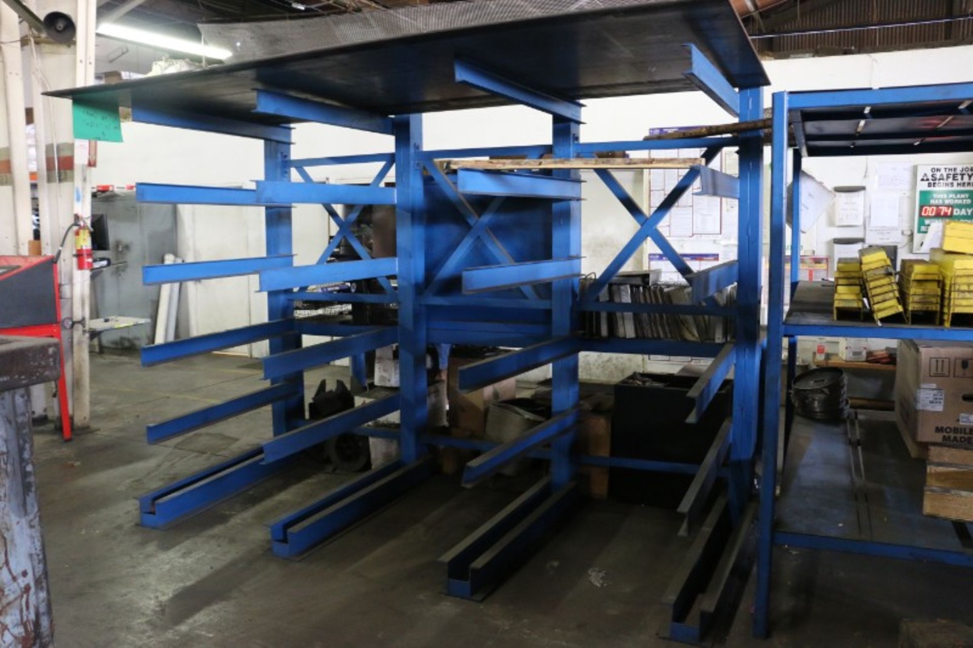 Cantilever Rack with Content, Rack, and Work Bench