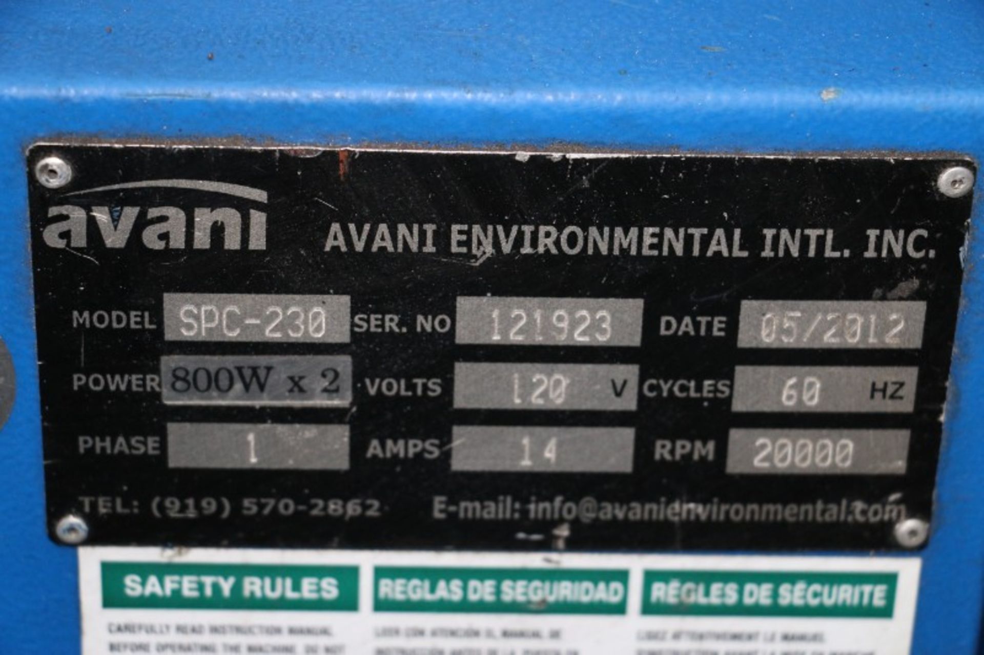 2012, Avani Enviormental SPC-230 Handheld Portable Filtration Unit S/N 121923 - Image 4 of 4