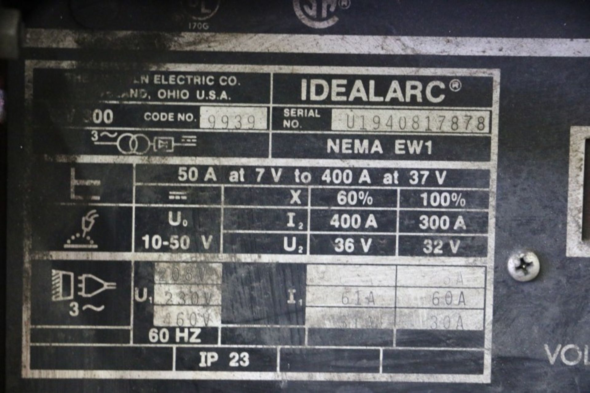 Lincoln Electric Idealarc CV-300 Arc Welder S/N U1940817878 with Lincoln Electric LN-7 Wire Feeder - Image 4 of 5