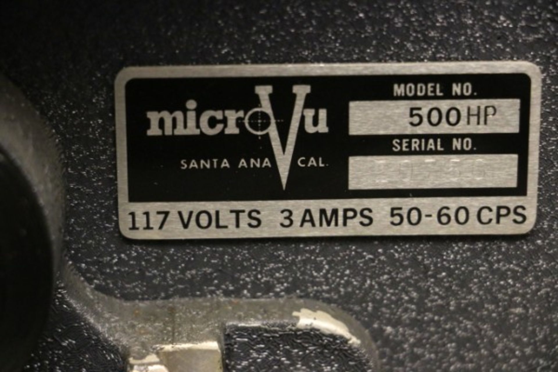 MicroVu 500HP Optical Comparator, S/N 20756 - Image 6 of 6