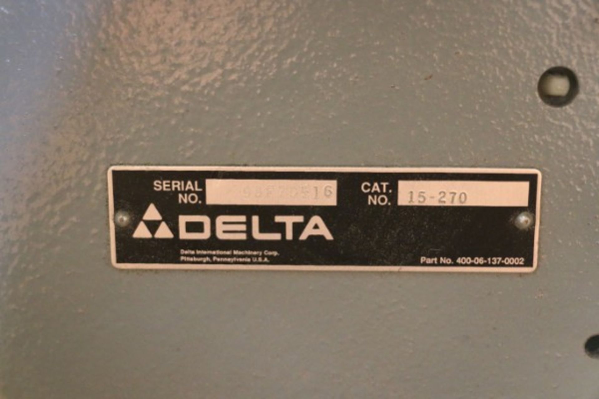 Delta 15” Single Spindle Bench Drill S/N 98F70516 - Image 4 of 4