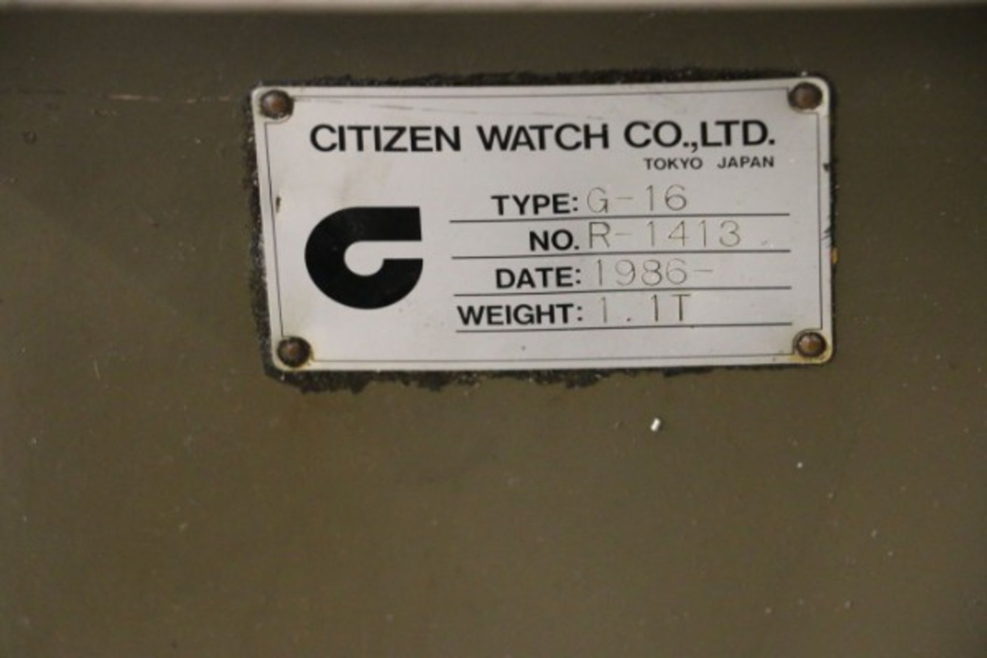 Citizen G-16 CNC Swiss, Fanuc, S/N R-1413 - Image 7 of 7