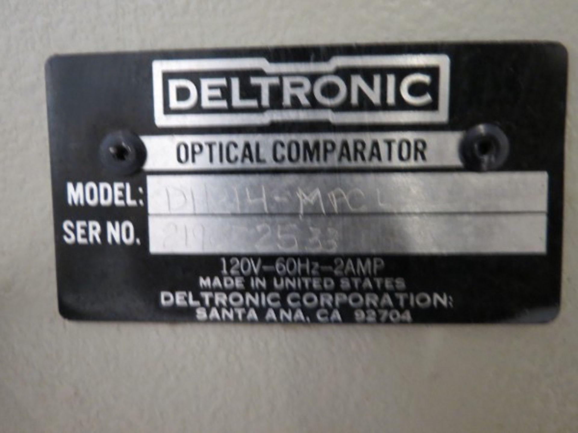 Deltronic DH214 14" Comparator, 50x magnifying lens, with DRO, S/N 219072533 - Image 5 of 5