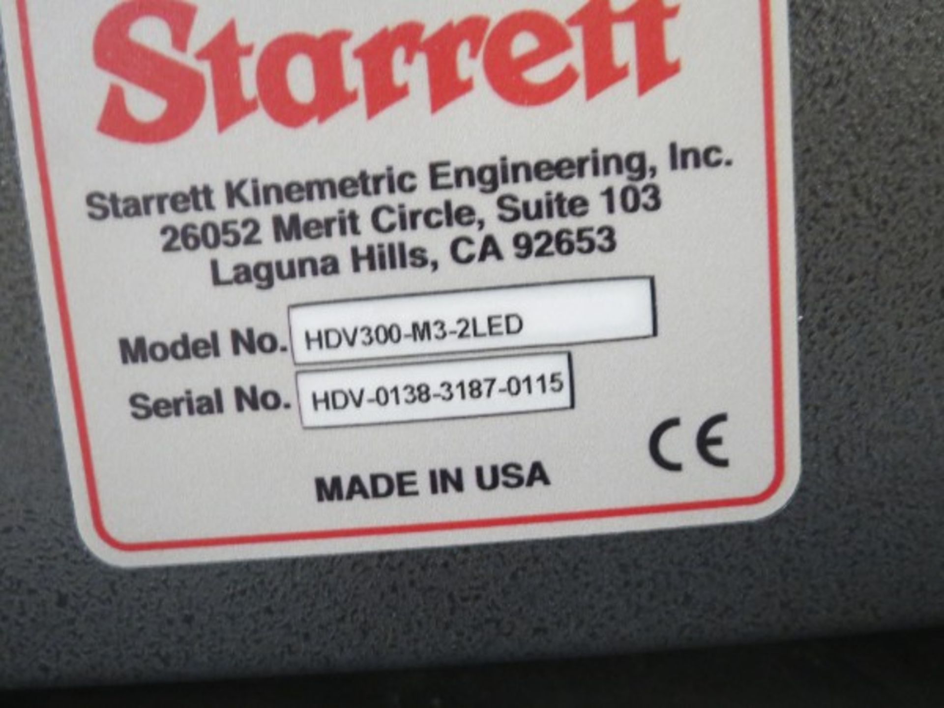 Starrett HDV300 Horizontal Digital Video Comparator, 12” x 6” stage, monitor, S/N HDV-0138-3187-0115 - Image 5 of 5