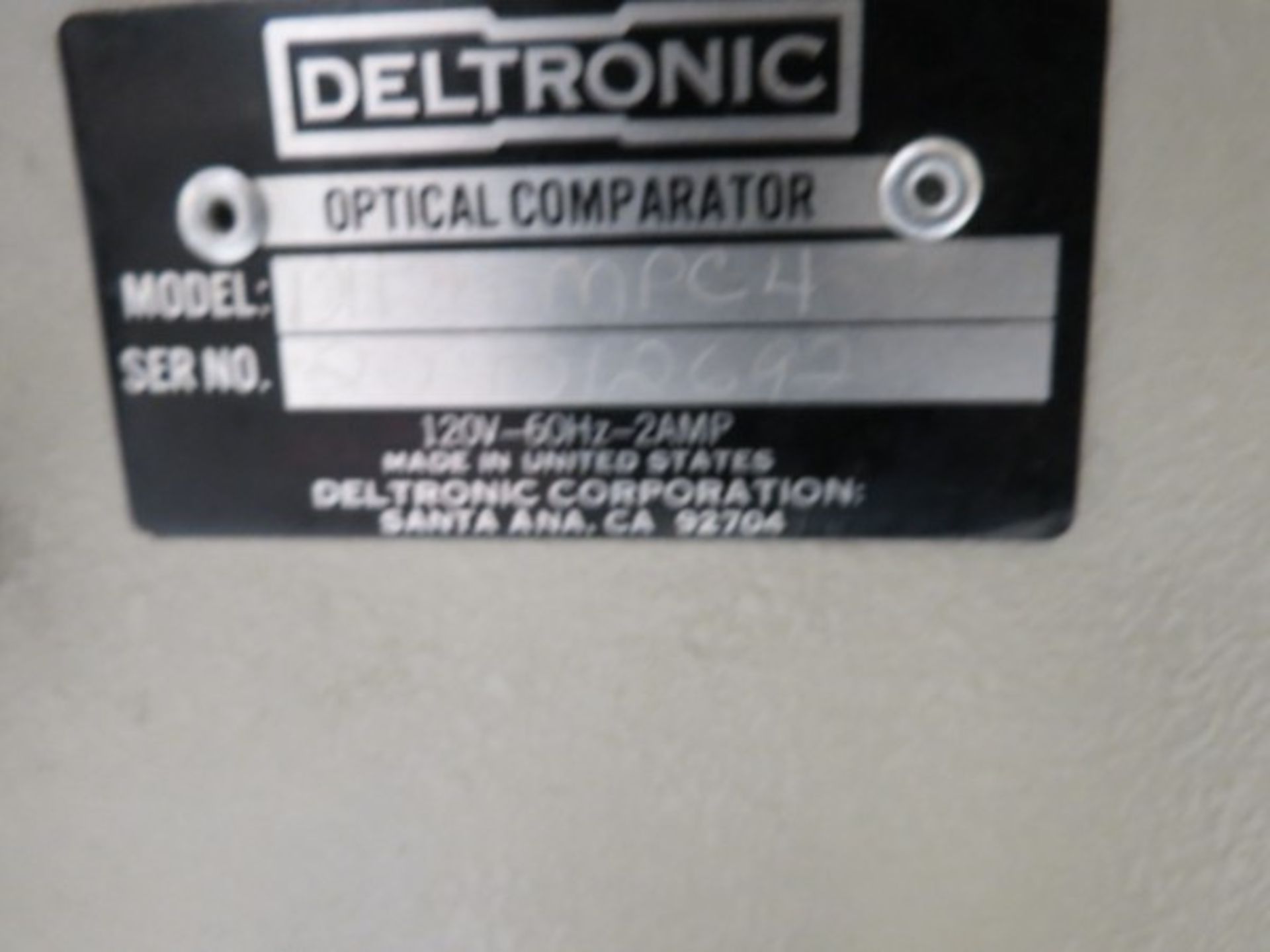 Deltronic DH214 14" Comparator, 50x magnifying lens, with DRO, S/N 229012692 - Image 5 of 5