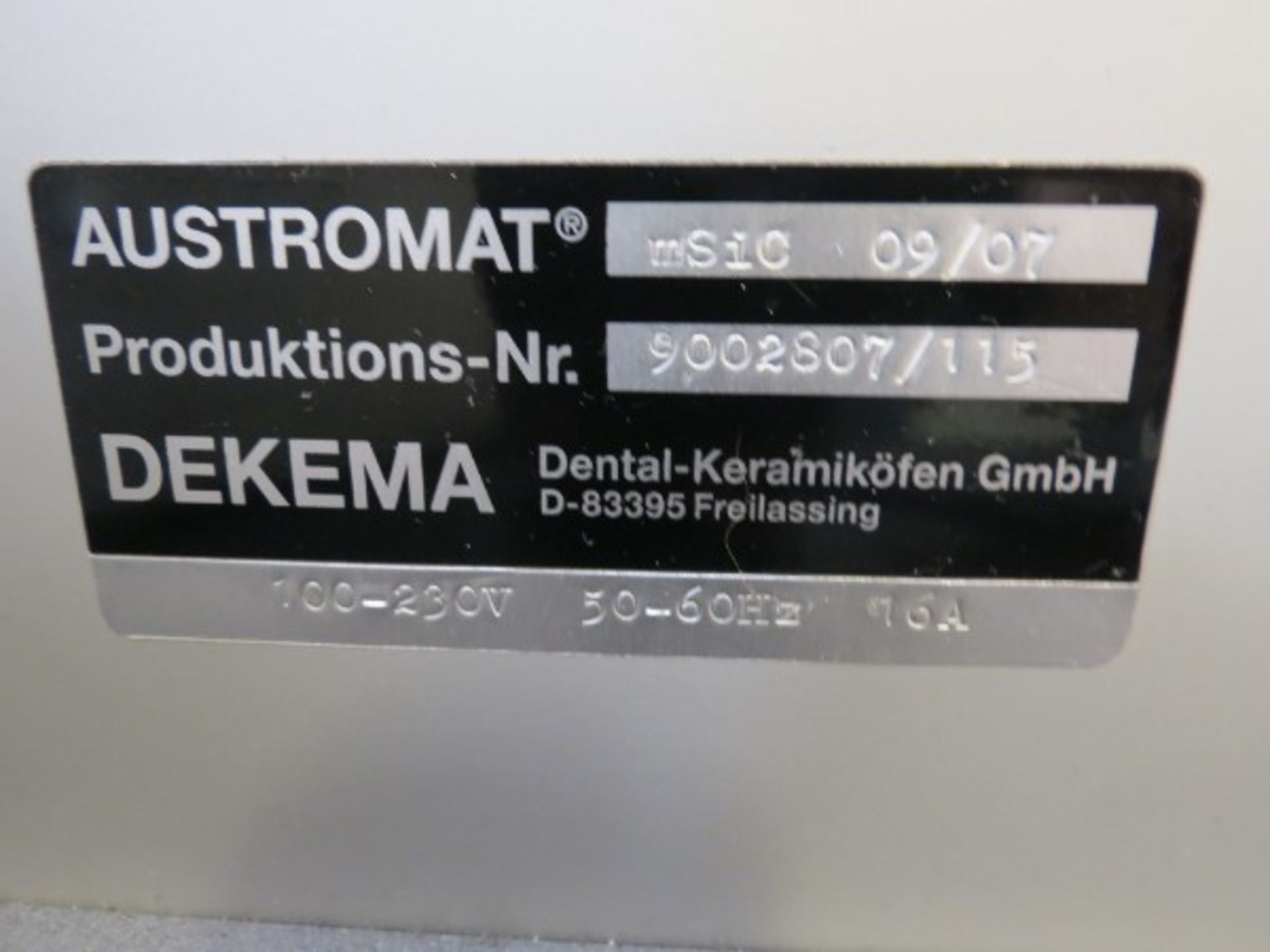 DEKEMA AUSTROMAT mSiC Sintering Furnace, s/n 9002807/115 for Dental Laboratories, New 2012 - Image 5 of 5