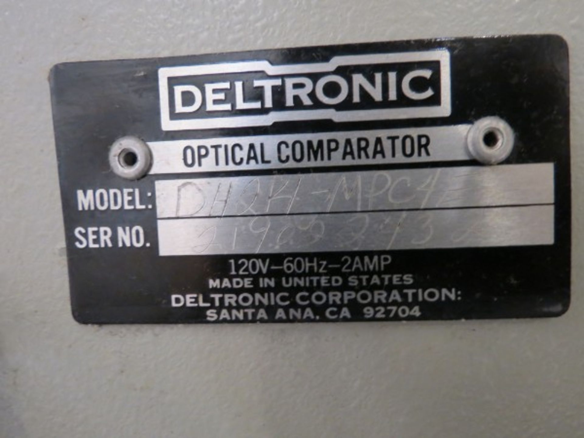 Deltronic DH214 14" Comparator, 50x magnifying lens, with DRO, S/N 219022432 - Image 5 of 5