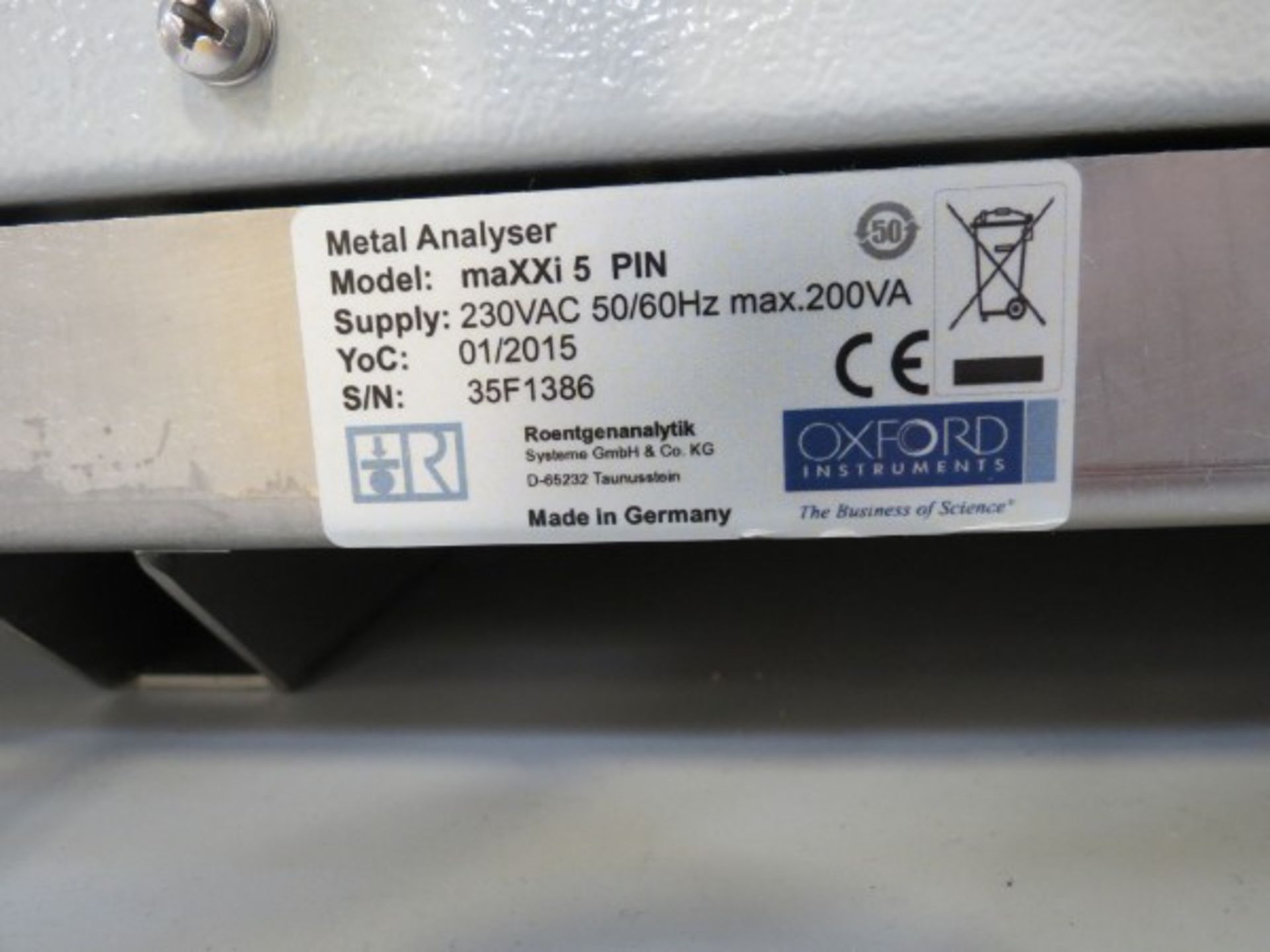 Oxford Instruments MAXXI 5 XRF Metal Analyzer, s/n 35F1386, New 2015 - Image 7 of 7