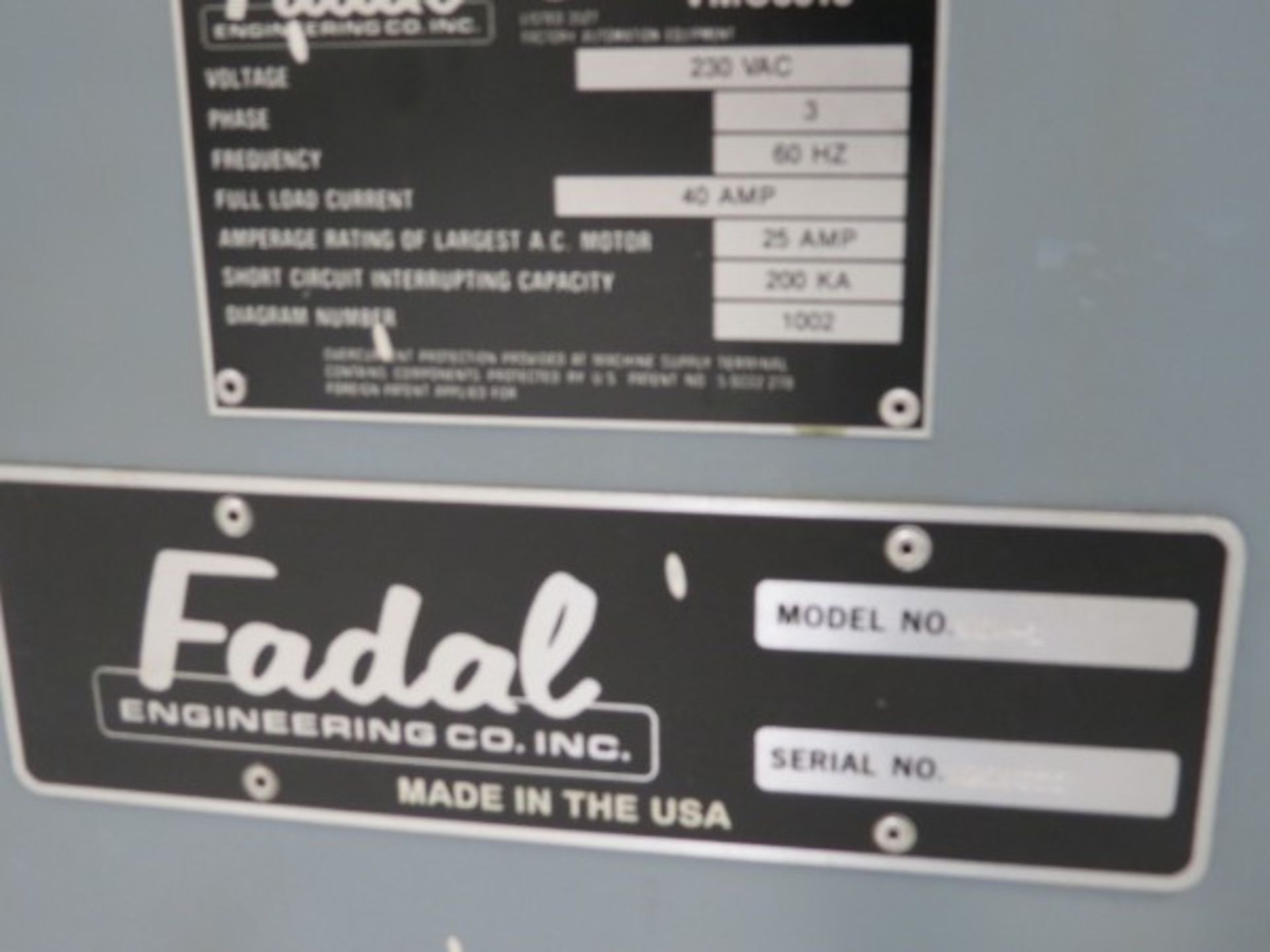 Fadal VMC-3016 4 Axis Vertical Machining Center, 88 control, CT40, 21 ATC, s/n 9209555, new 1992 - Image 6 of 7