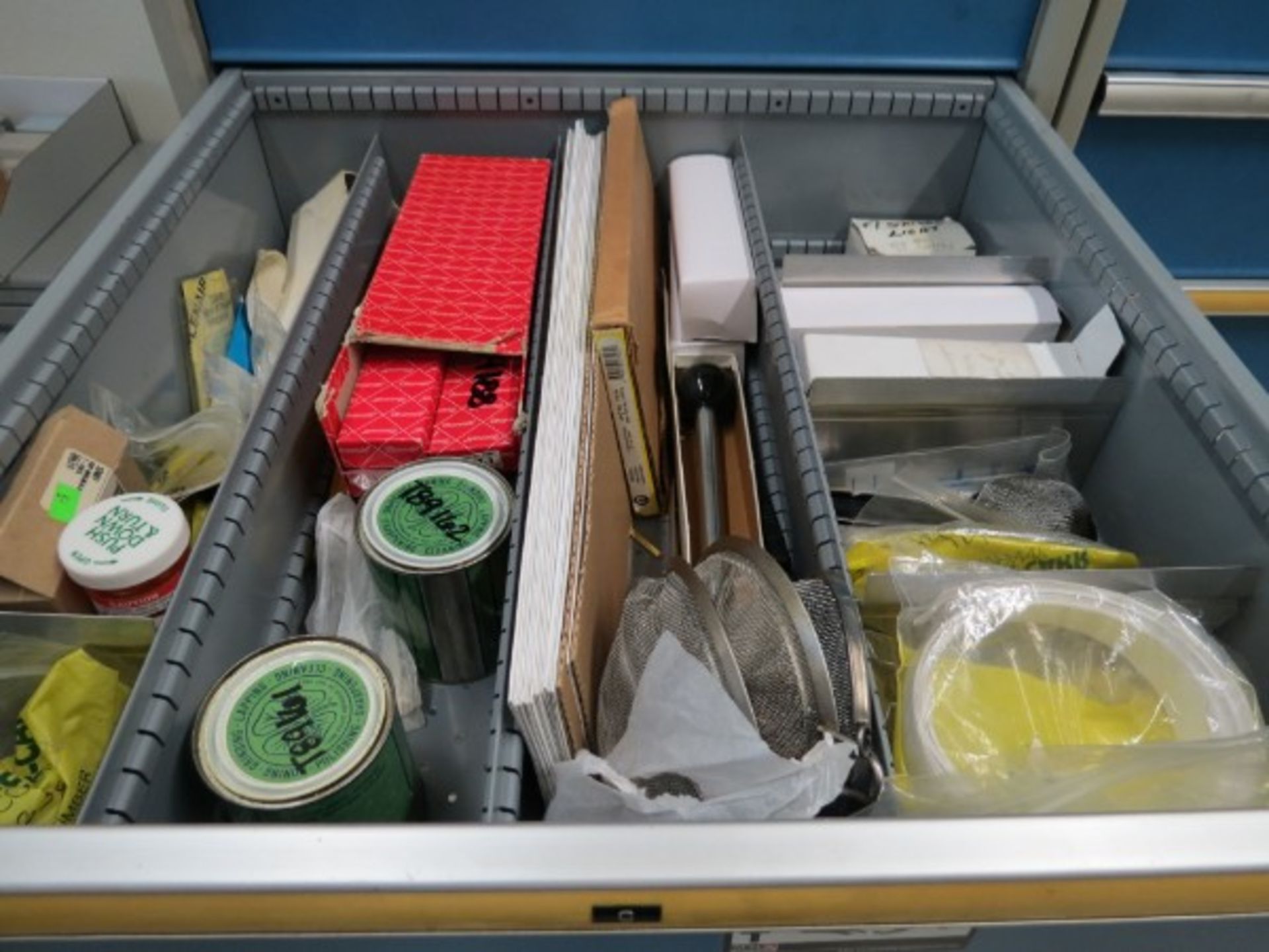 Drawer Content, Assorted Starrett 12" Feeler Stock, Assorted Screens, and Handles - Image 2 of 2