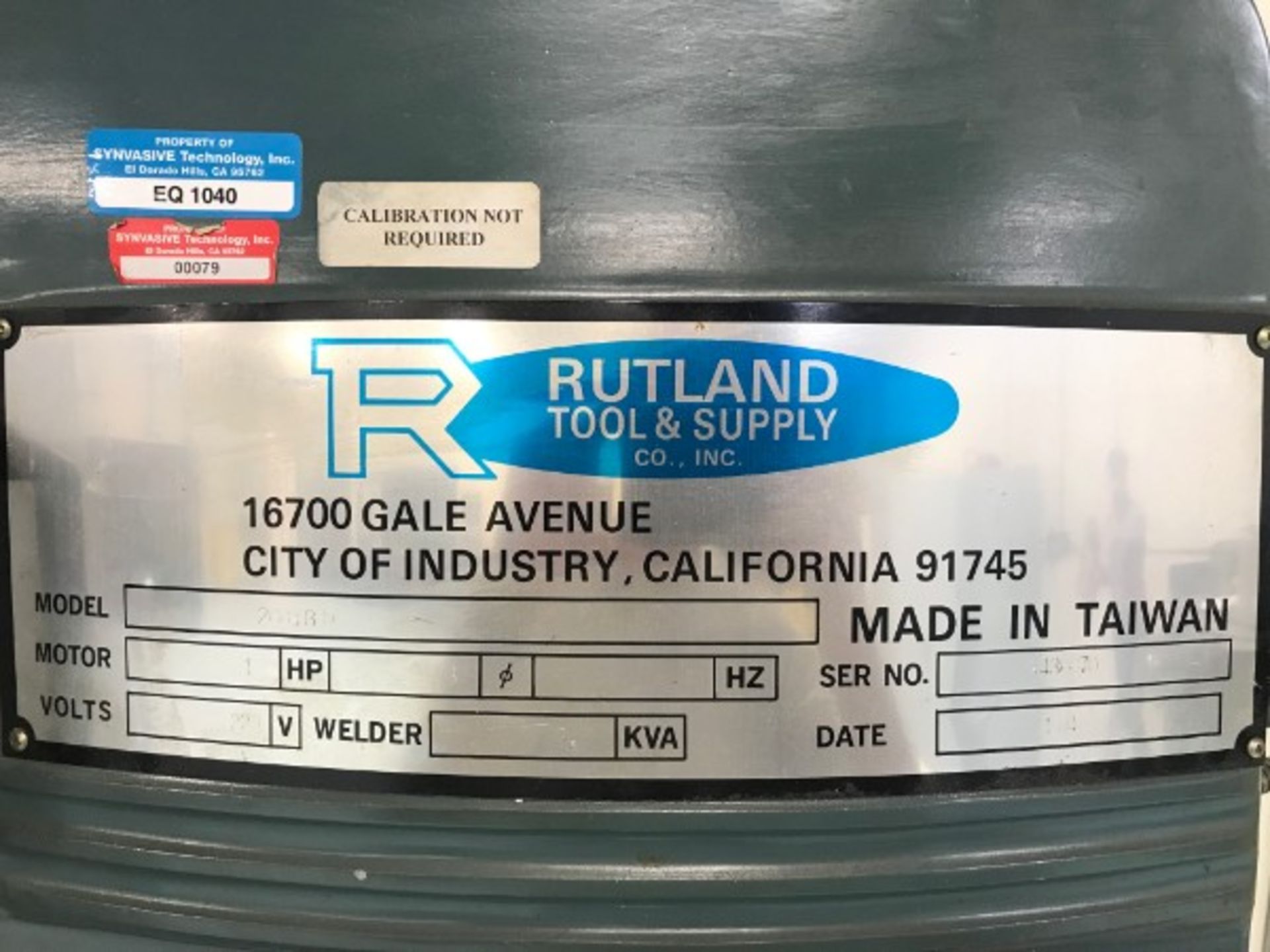 Rutland 26680360 Vertical Bandsaw, S/N 9436670, New 1991 (Located at 4925 Robert J Mathews Pkwy., El - Image 10 of 10