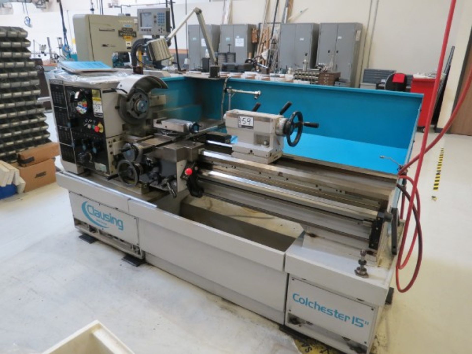 Clausing Colchester 15” Engine Lathe, 15” Sw x 50” centers, I/M threading, DRO, s/n GG0588, New 2005 - Image 2 of 6