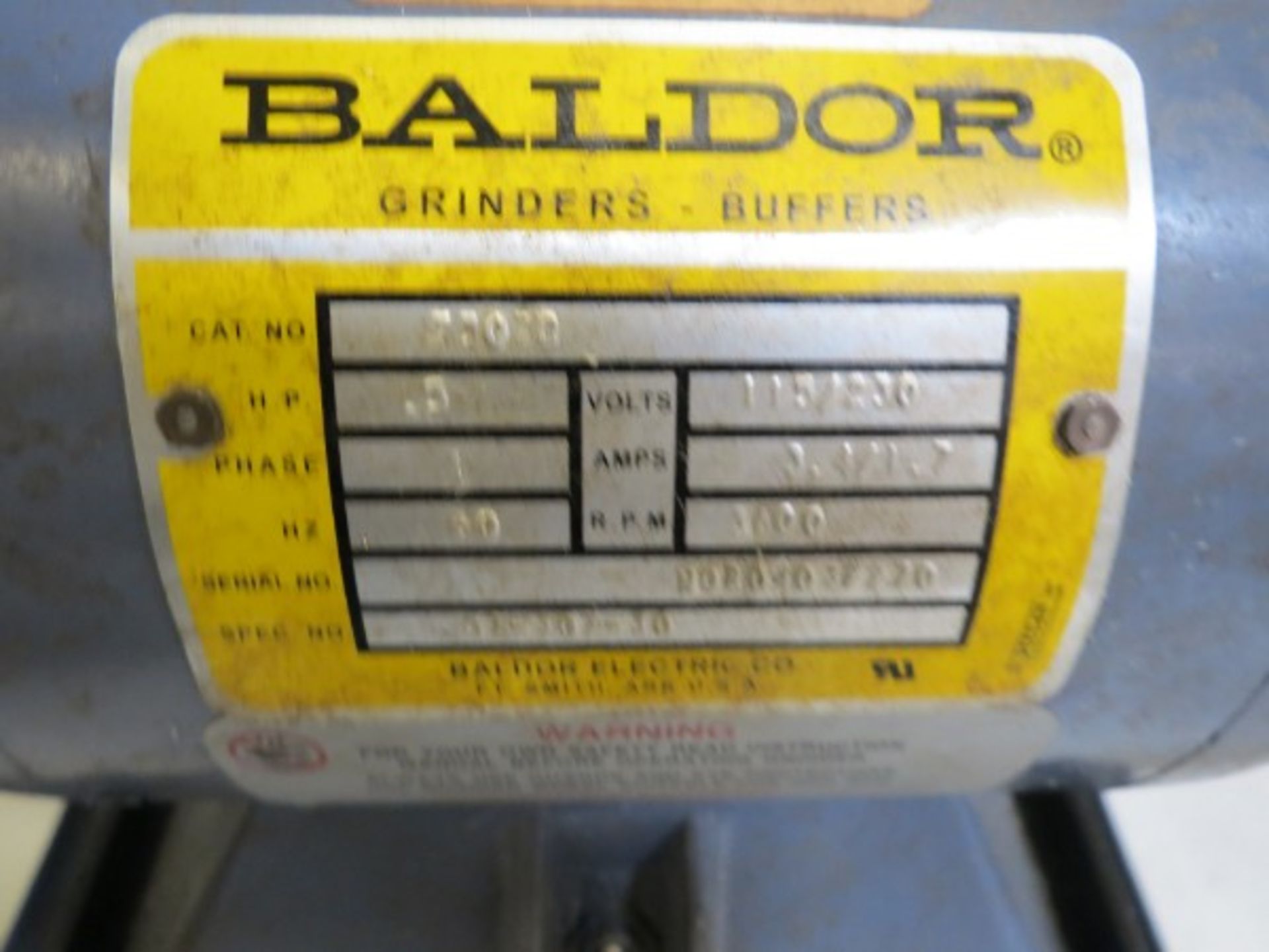 Baldor 1/2HP Grinder Buffer, S/N H0804032270 - Image 3 of 3