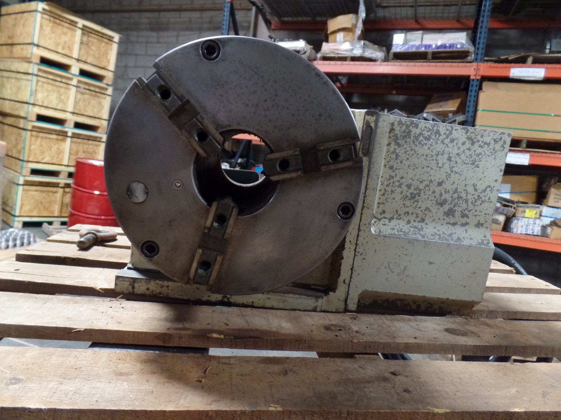 Yuasa 4th Axis Indexer w/ control box and steady rest, 11" 3 jaw chuck w/hard jaws, model UDX-28001 - Image 2 of 12