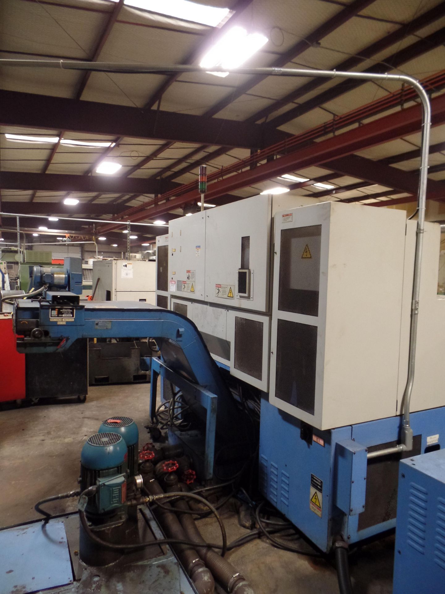 2002 Mazak Dual Turn 20 4 Axis Twin Spindle Twin Turret Opposed CNC Turning Center, rear discharge - Image 8 of 14