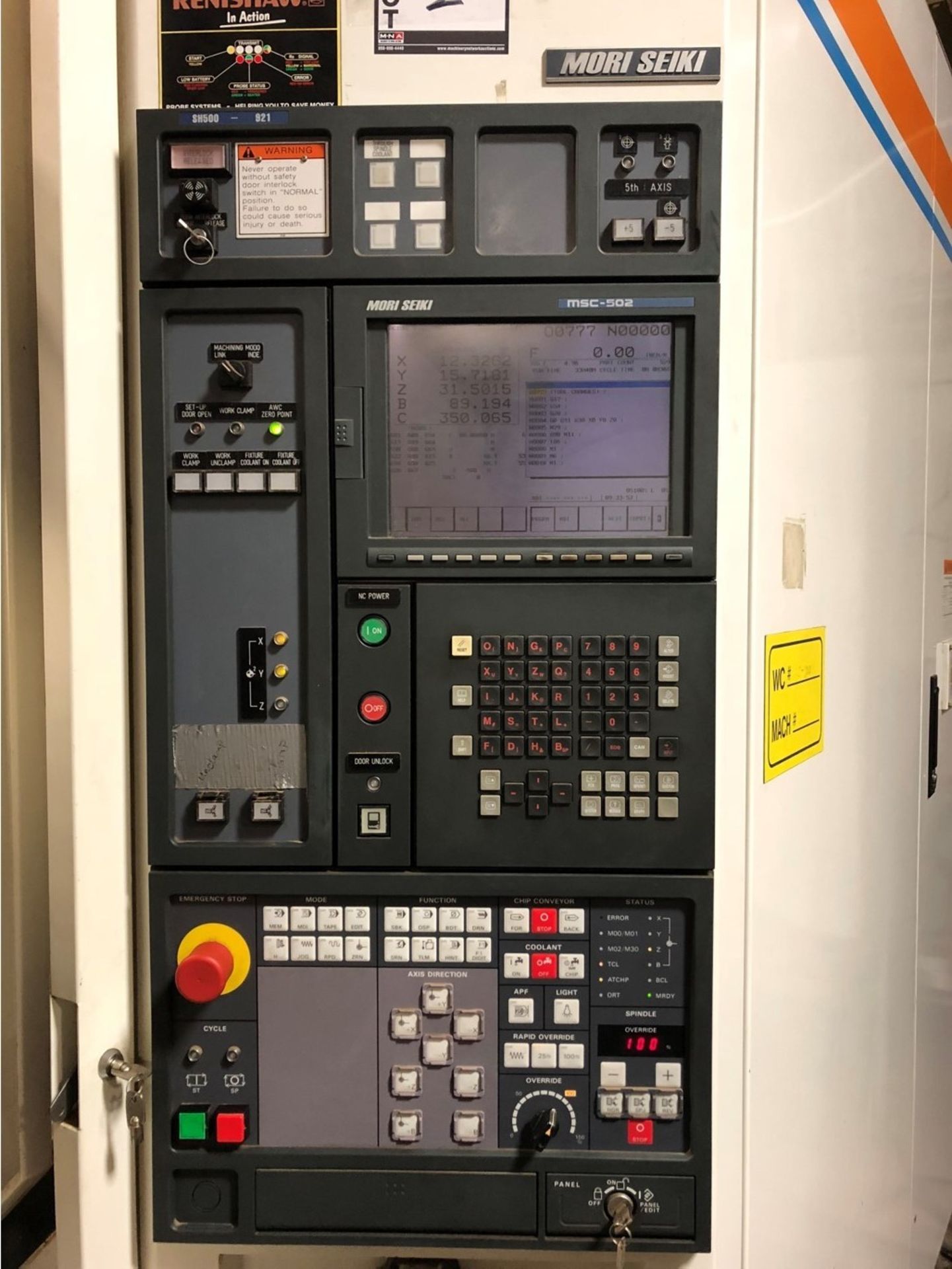 1998 Mori Seiki SH-500, Full 5-axis horizontal machining center, MSC-502 control, 10,000 rpm HSK - Image 17 of 19