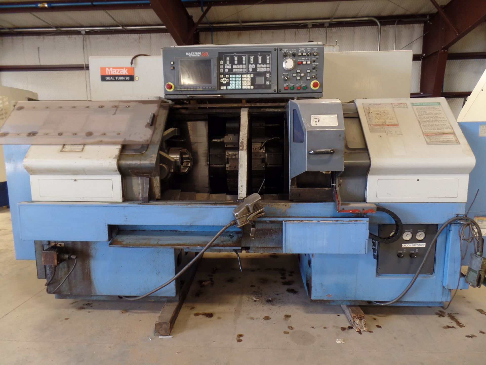 2003 Mazak Dual Turn 20 4 Axis Twin Spindle Twin Turret Opposed CNC Turning Center, rear discharge - Image 2 of 6