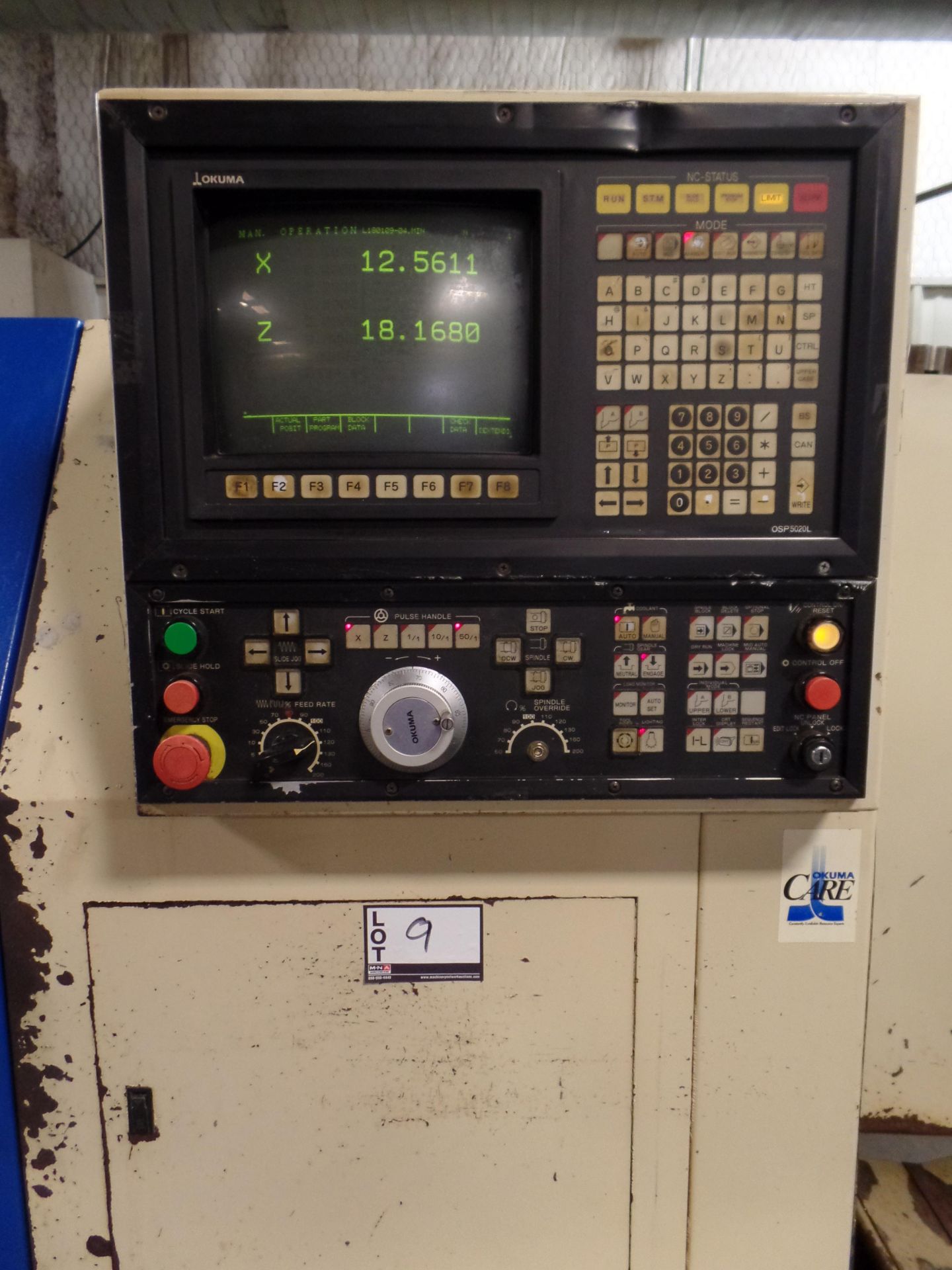 1996 Okuma Cadet L1420 2-axis LNC 10 CNC turning center, 5020 control, chip conveyor, 12" chuck - Image 3 of 6